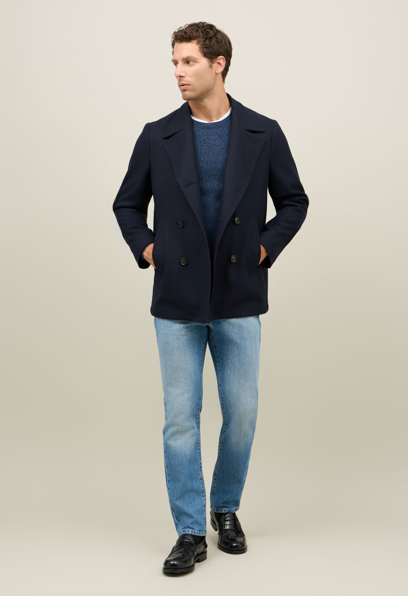 Boglioli Wool Felt Peacoat Blue OC0219FB4710001800790