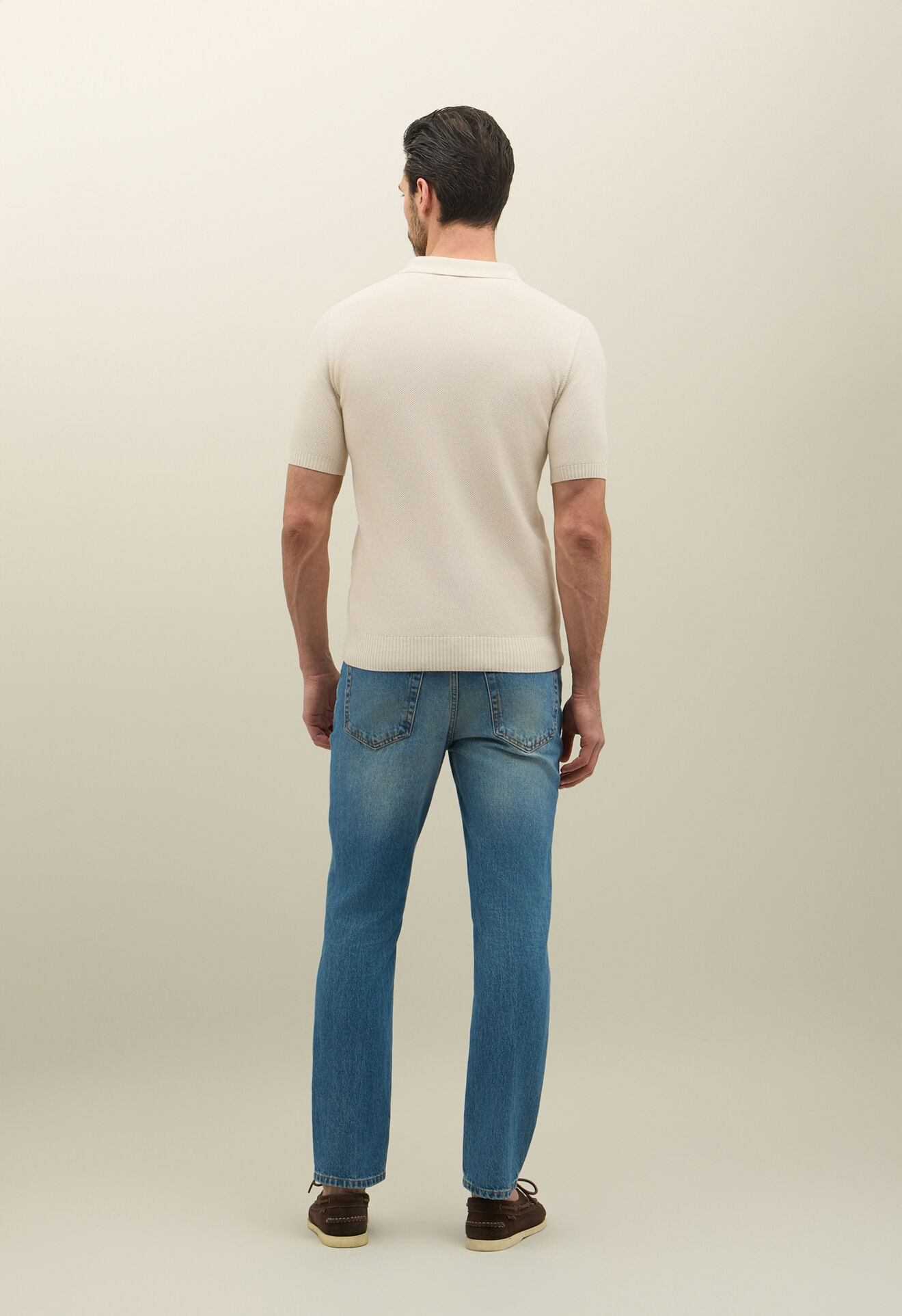 Boglioli Honeycomb Cotton short-sleeve Polo White 91554TSB4801001080215