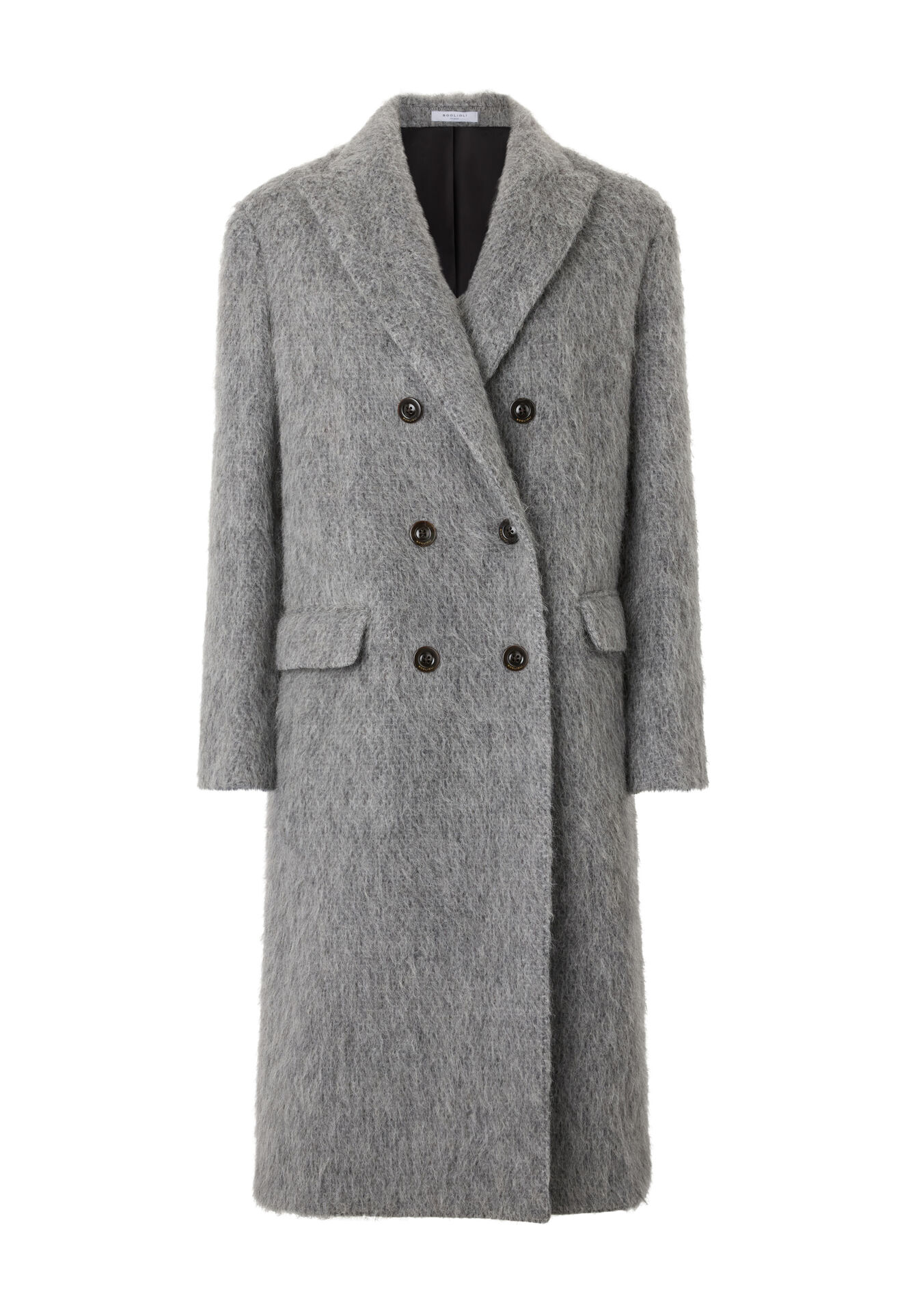 Boglioli Blended Alpaca double-breasted Coat Grey ZH0131FB4941002140850