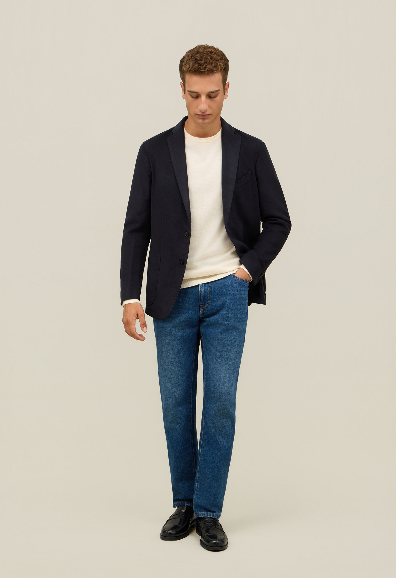 Garment Dyed Moleskin K-Jacket in Grey: Luxury Italian Jackets for