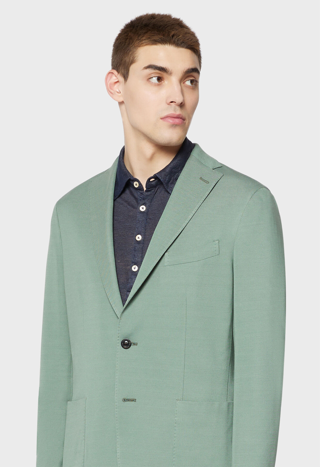 Boglioli Green 100% cotton jersey K-Jacket Green N1302EBRC06000150R0550