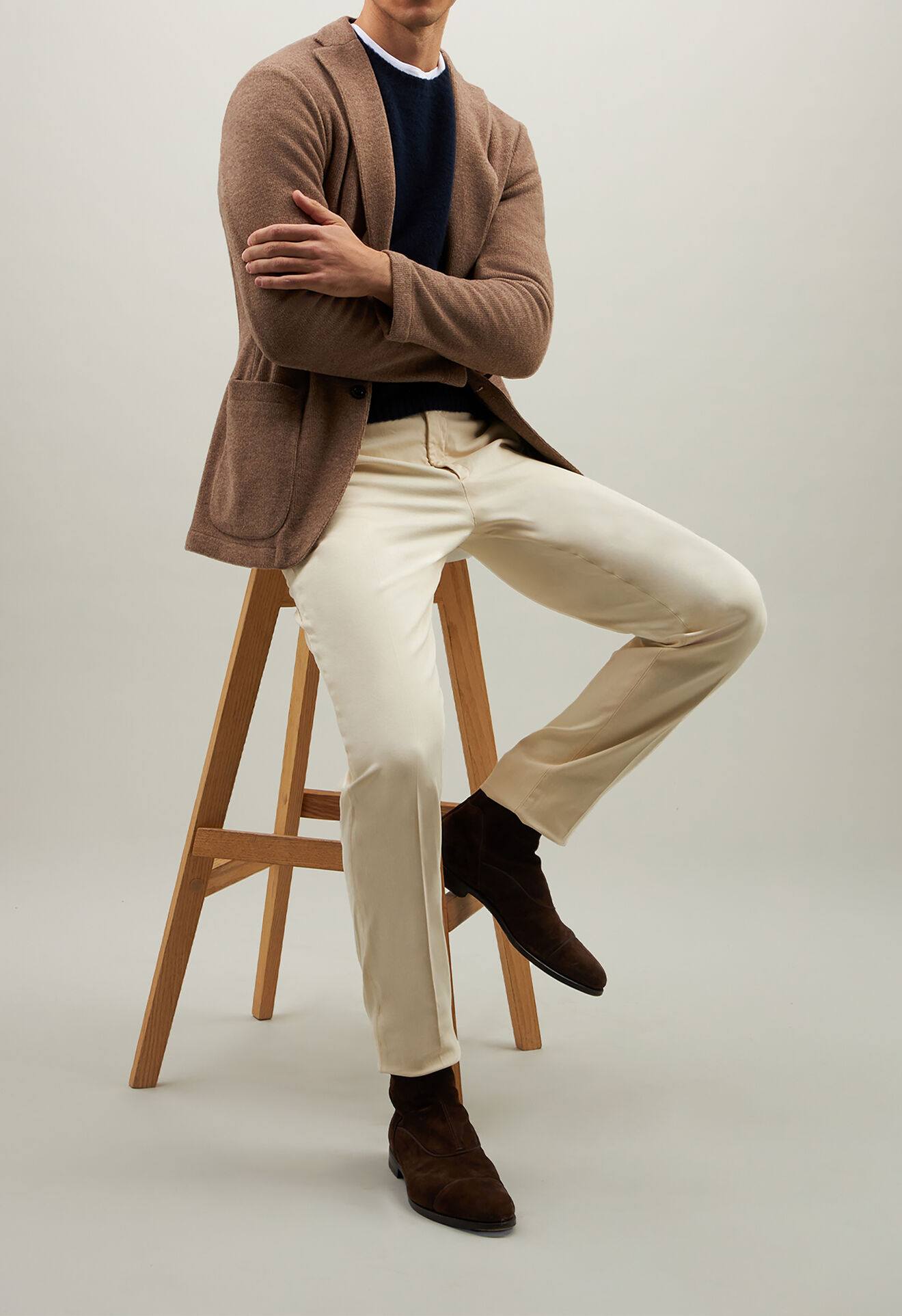 Boglioli Wool-blend jersey Jacket Beige OG0166BSC018001080280