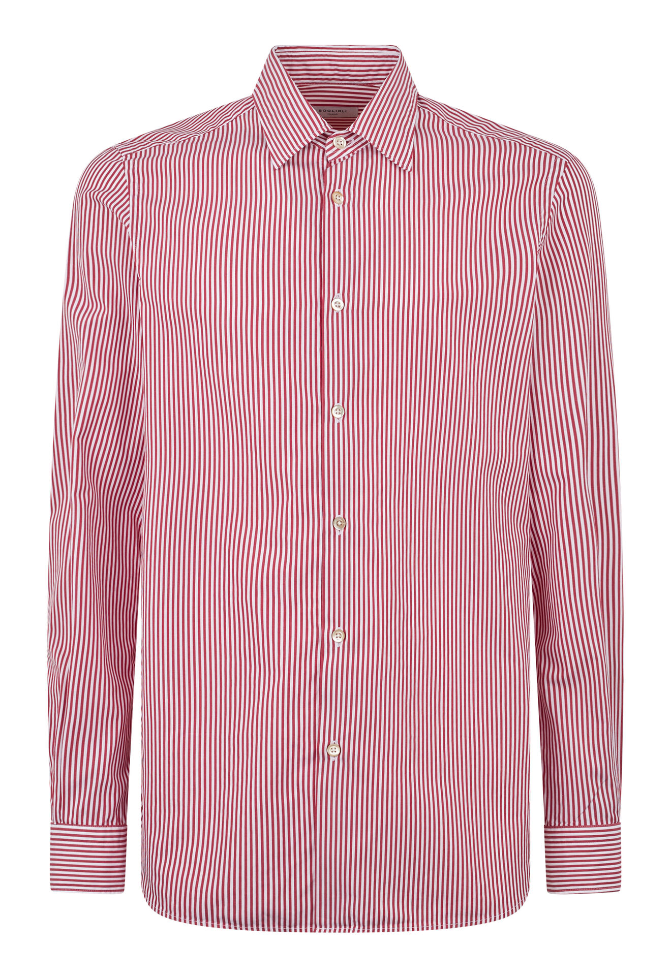 Boglioli Poplin Striped Shirt Red/White 612LSB4862001080193