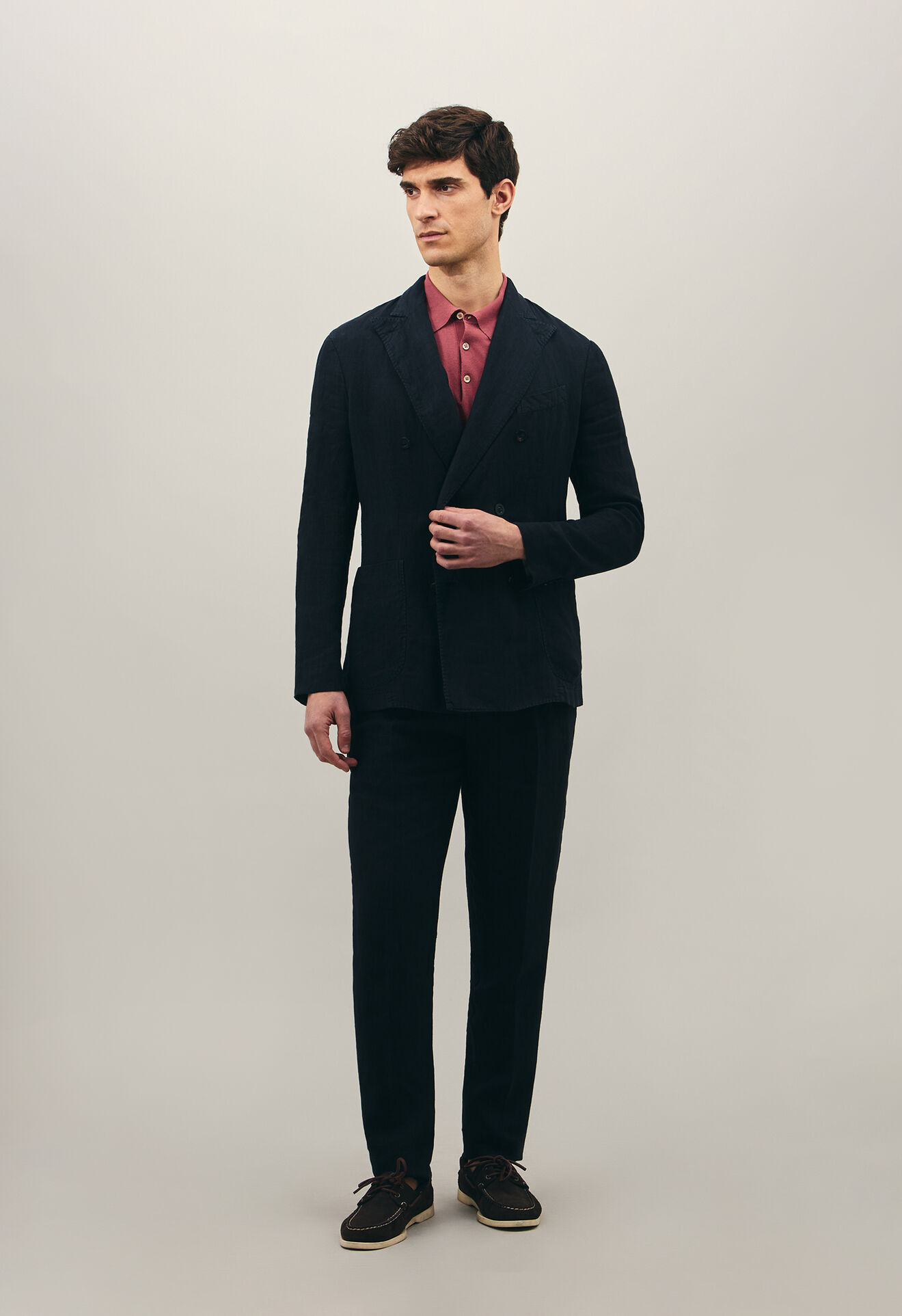 Boglioli Double-breasted Linen K-Suit Blue N43R2QSA0426001506R0793