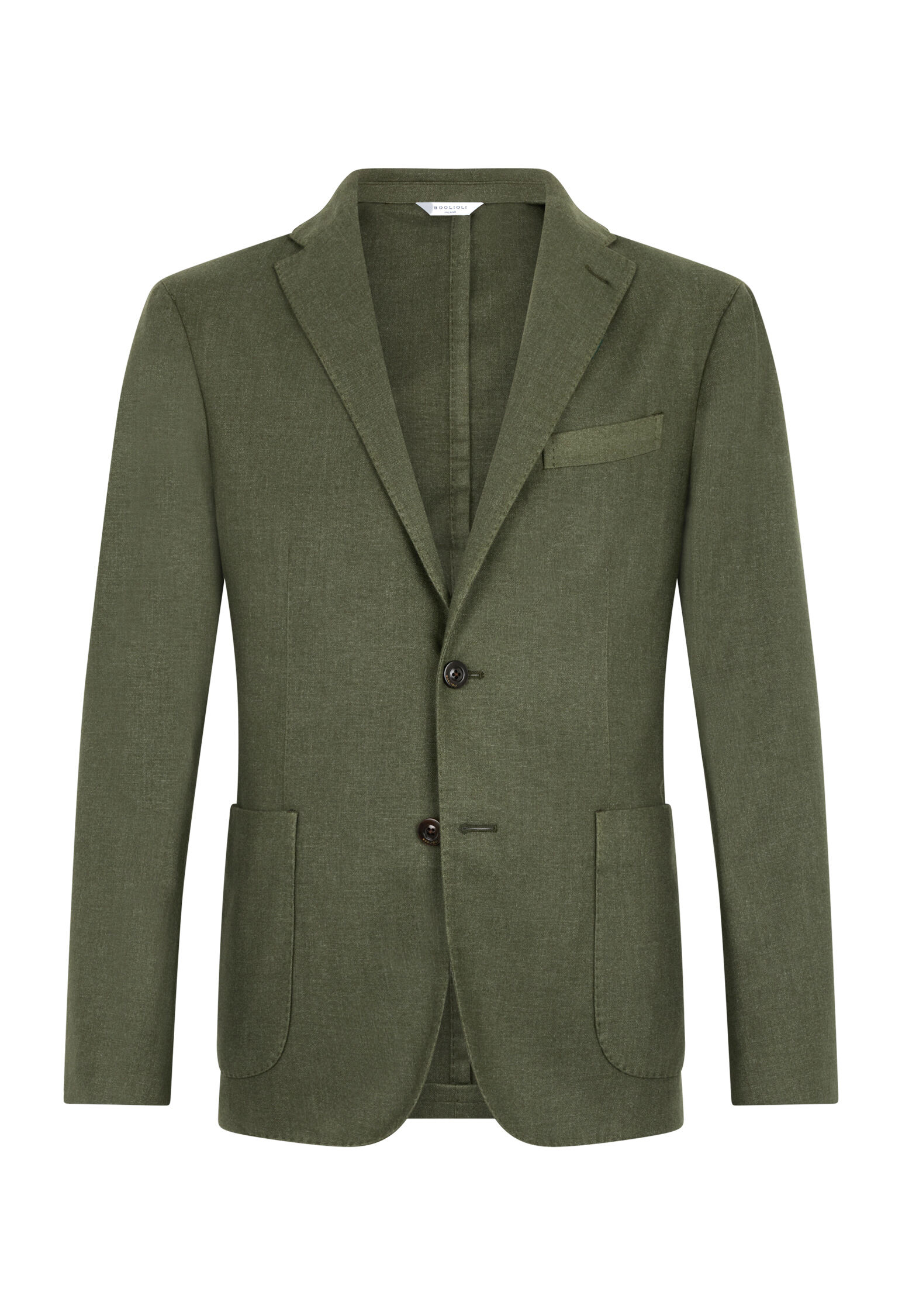 Garment Dyed Wool K-Jacket in Green: Luxury Italian Jackets for