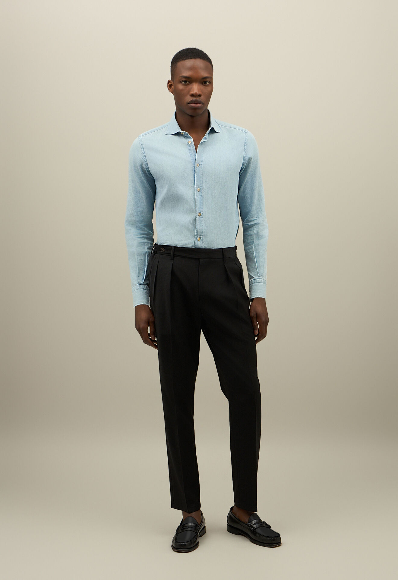 Boglioli Stretch Wool Canva comfort Trousers Black 89898SB5109001080990