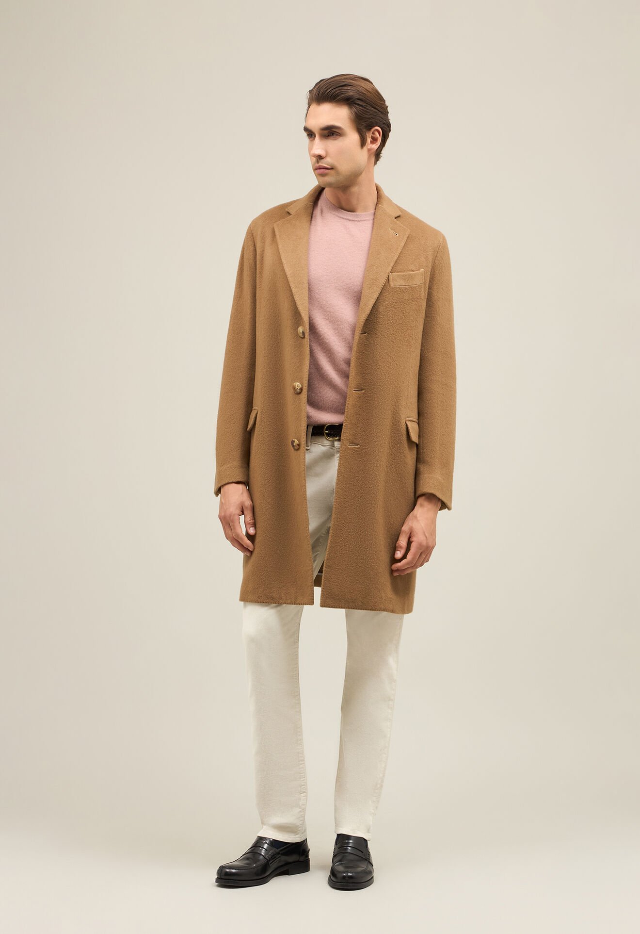 Boglioli Garment Dyed Cashmere K-Coat Dark beige C3401JFA0403001790244