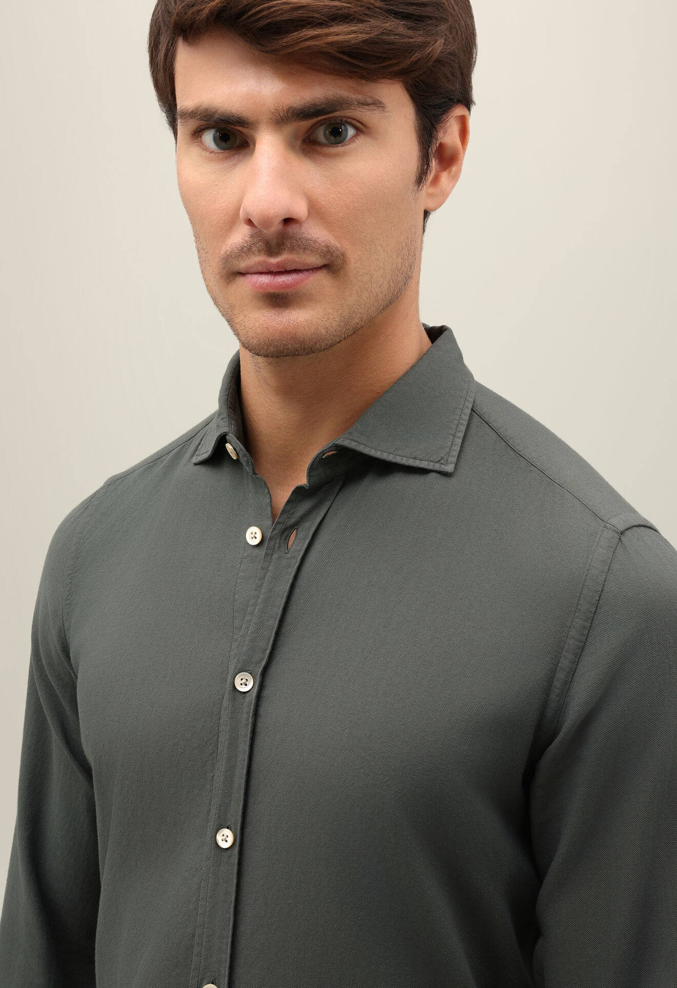 Boglioli Garment Dyed Vaiella Shirt Dark Green 610TFA0851001080546