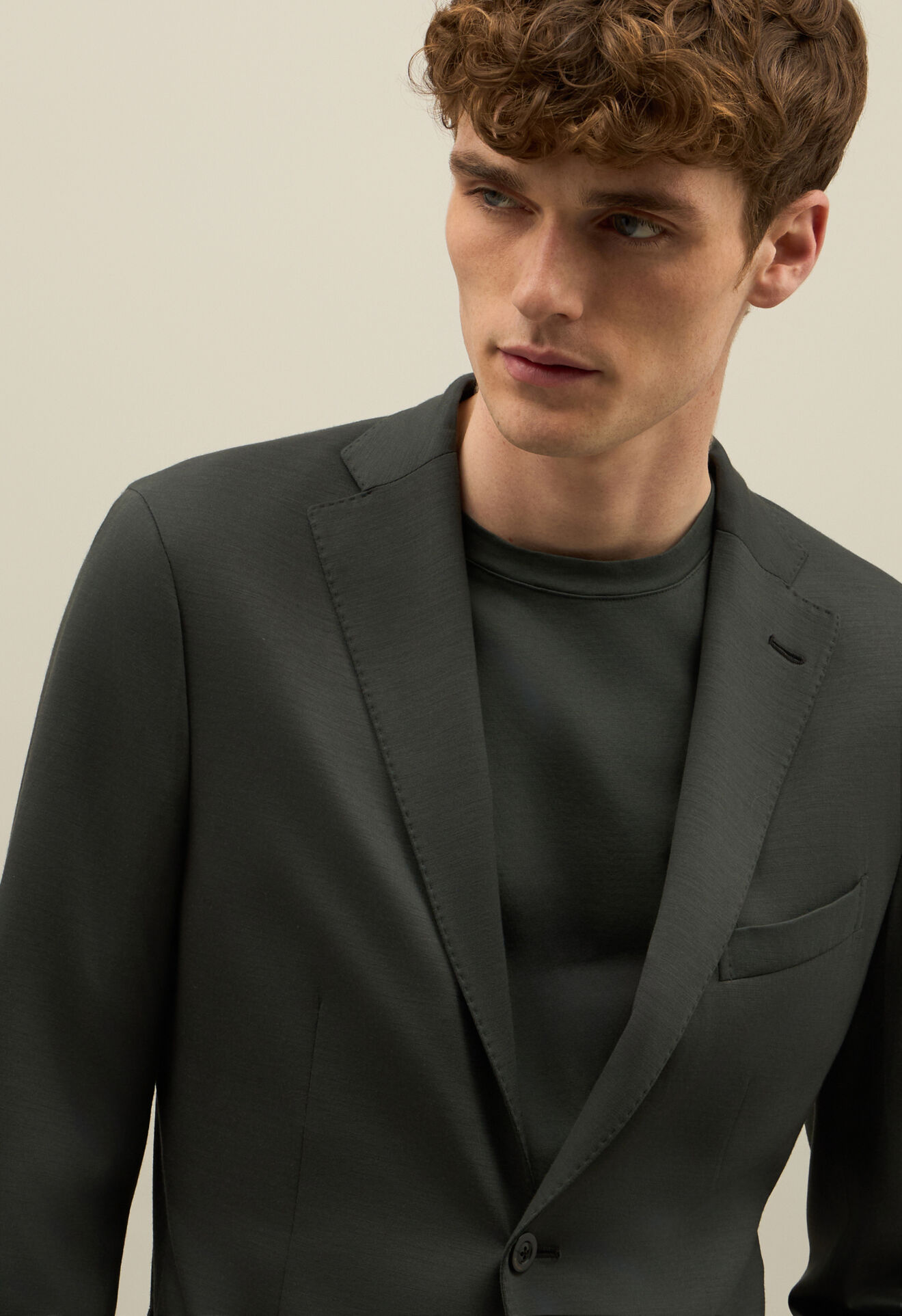 Boglioli Light Wool Jersey K-Jacket Dark Moss N1302ESB470100150R0585