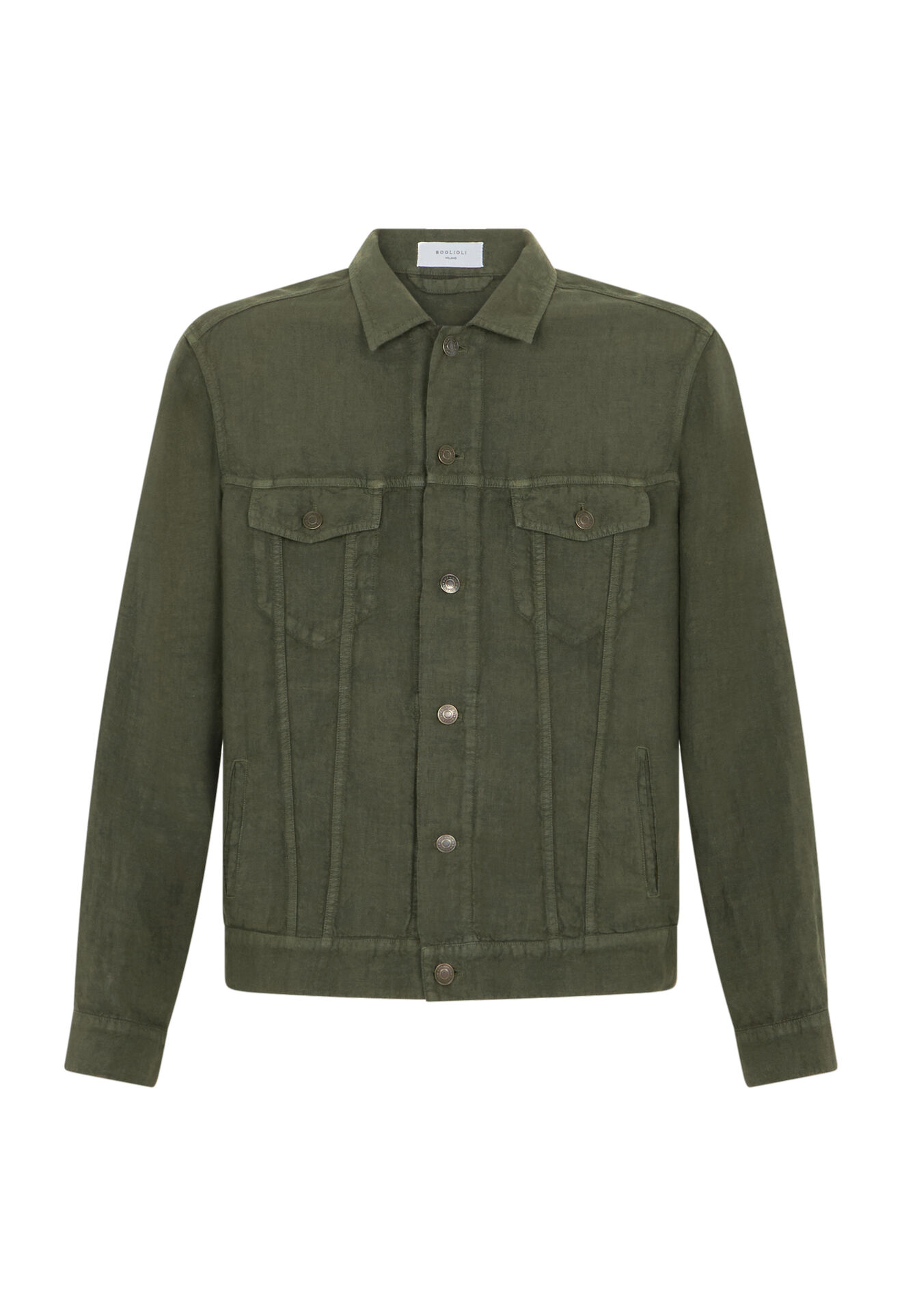 Boglioli Garment Dyed Linen Biker Jacket White OG232QSA0426001320565