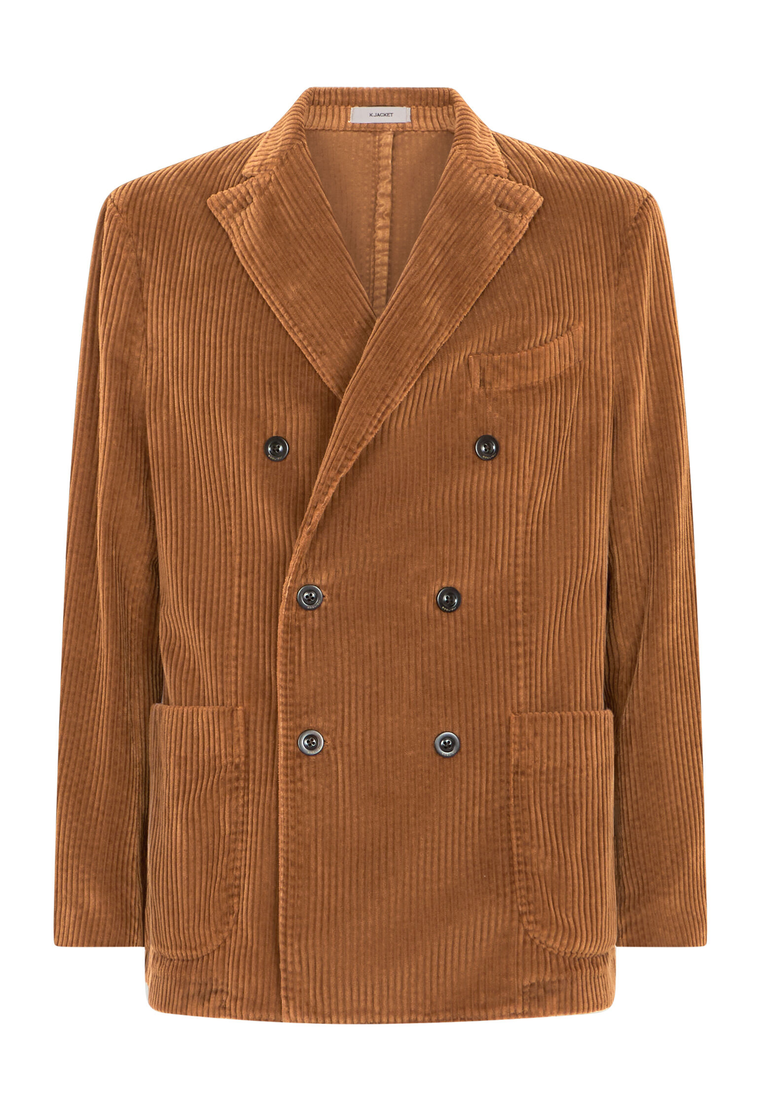 Wide Wale Corduroy double-breasted K-Jacket in Brown: Luxury