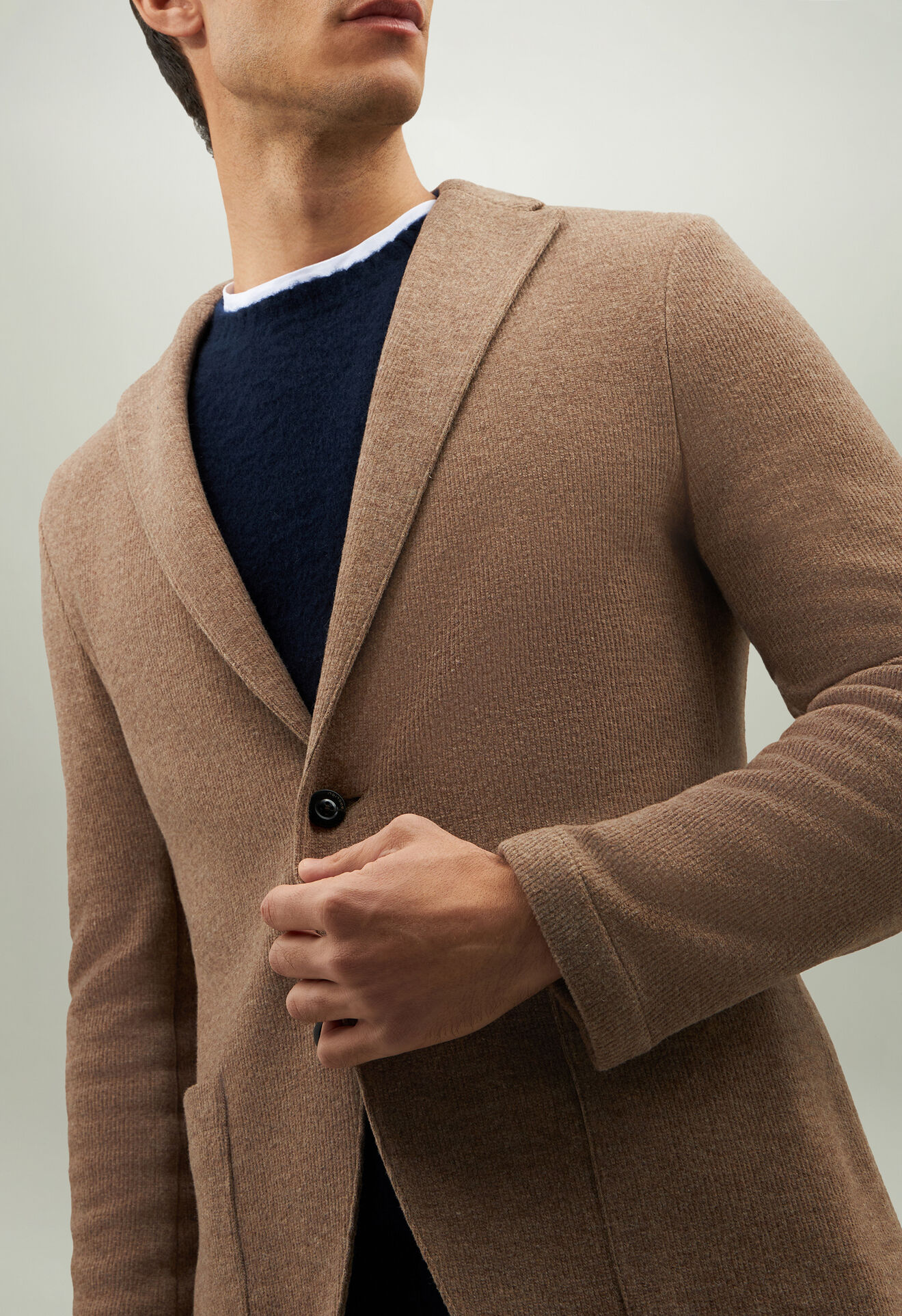 Boglioli Wool-blend jersey Jacket Beige OG0166BSC018001080280