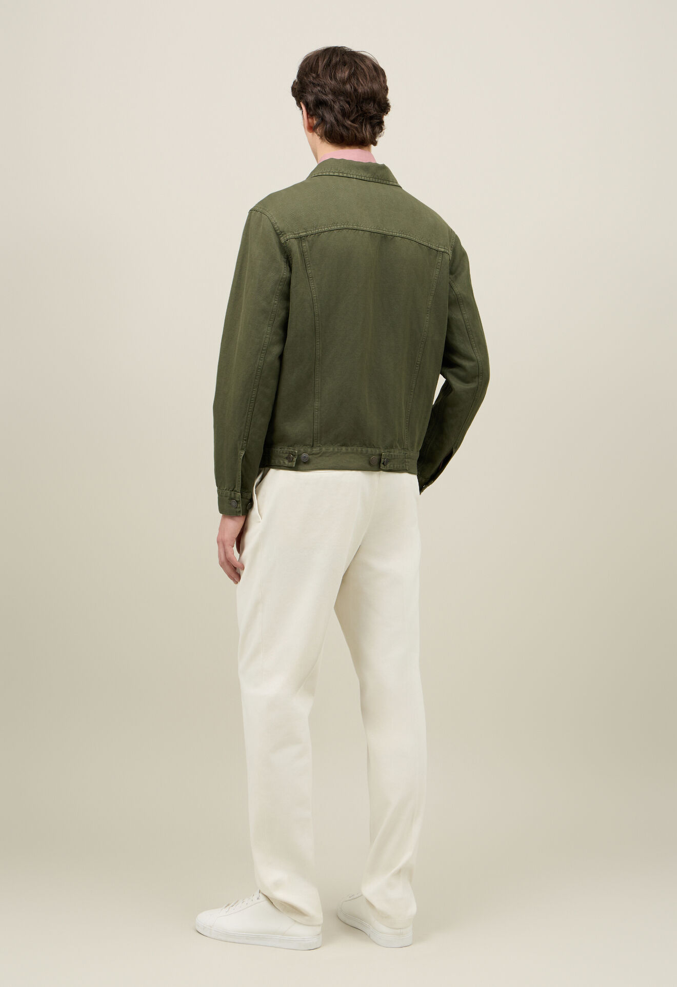 Boglioli Garment Dyed Cotton Biker Jacket White OG232QSA0854001320565