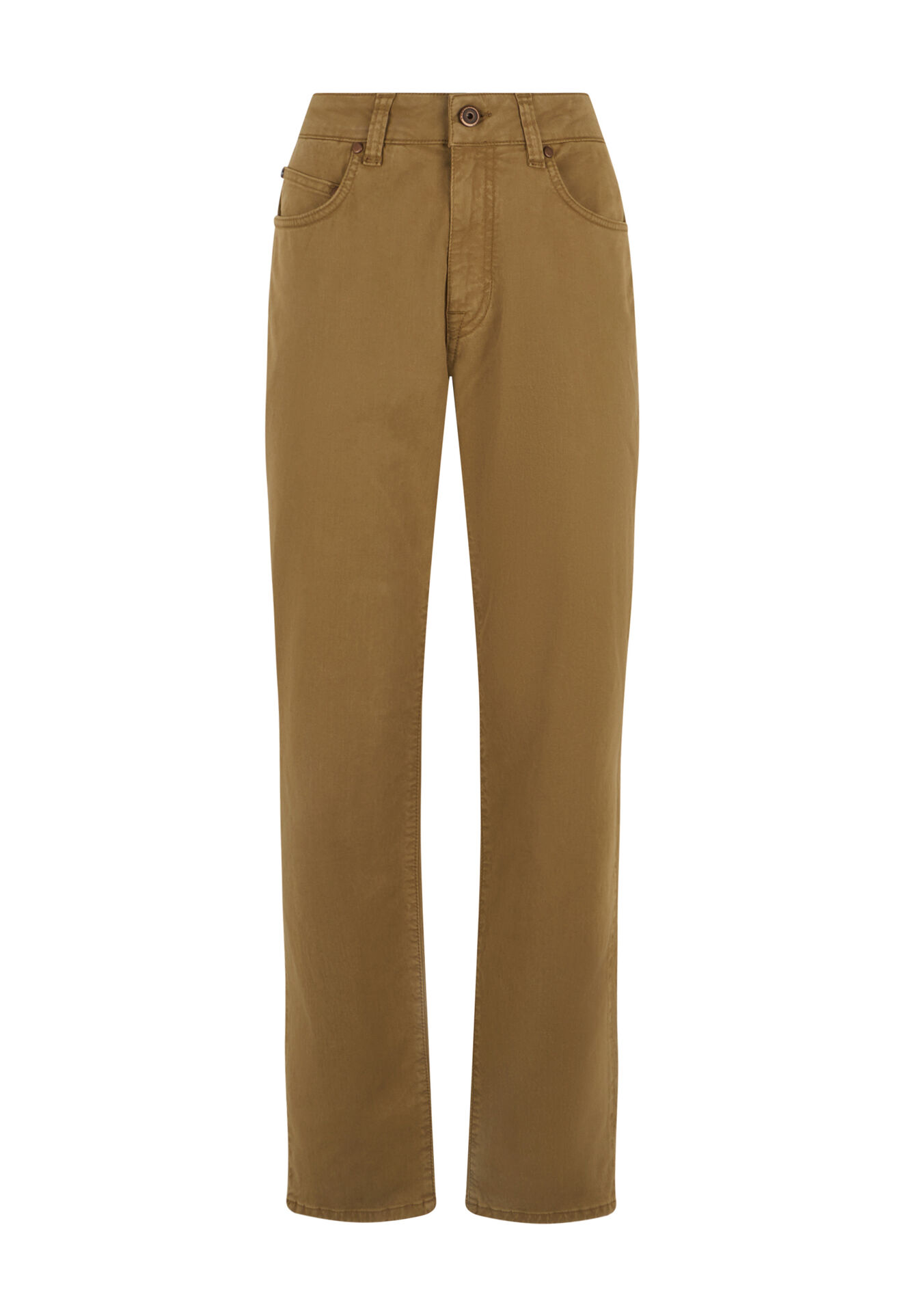 Boglioli St&uuml;ckgef&auml;rbte Five-Pocket-Hose aus Baumwolle und Seide Hellbraun 89889QSB3754001080315