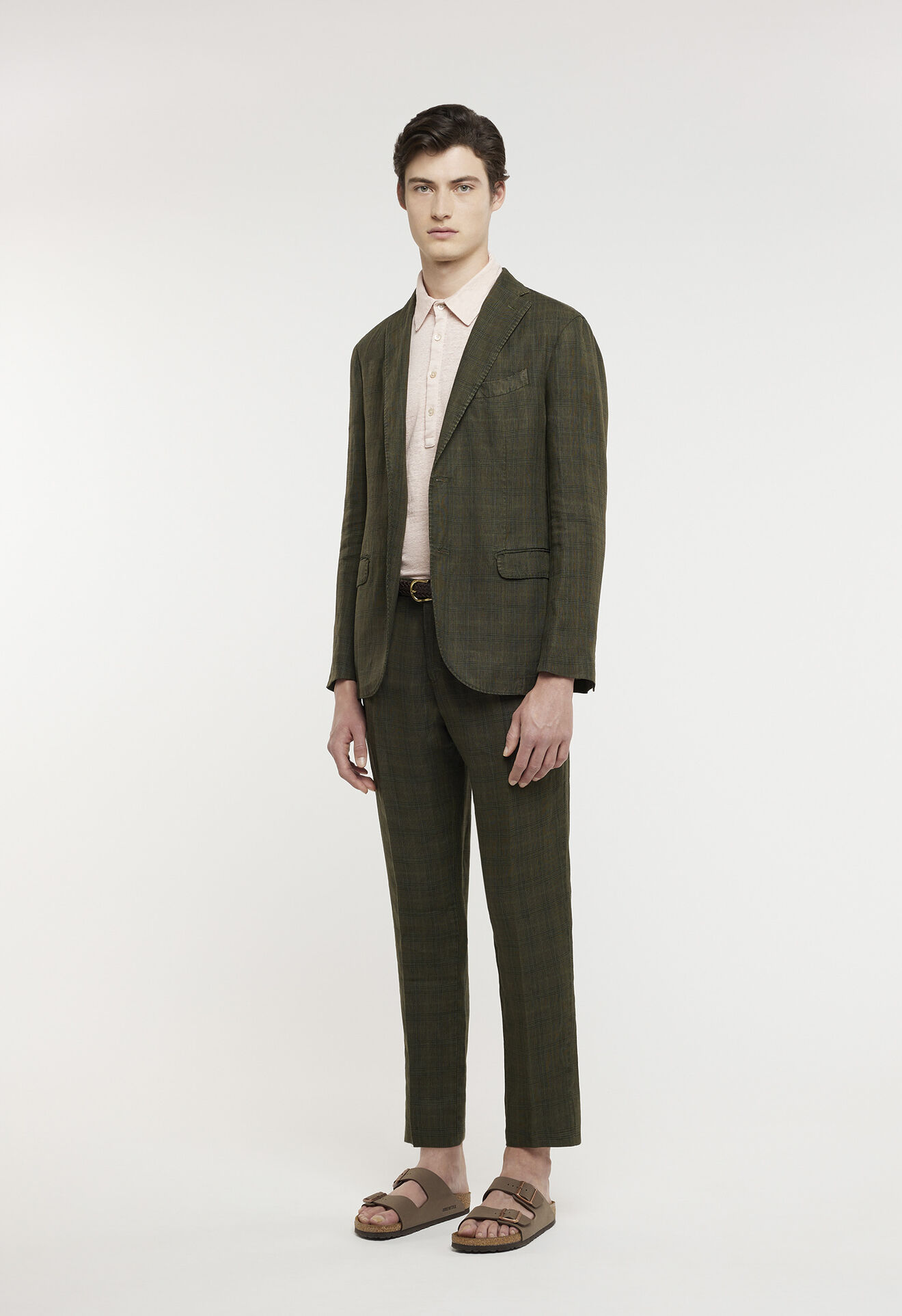 Boglioli Pink 100% linen short sleeve polo shirt Pink 91409BTC707001080908