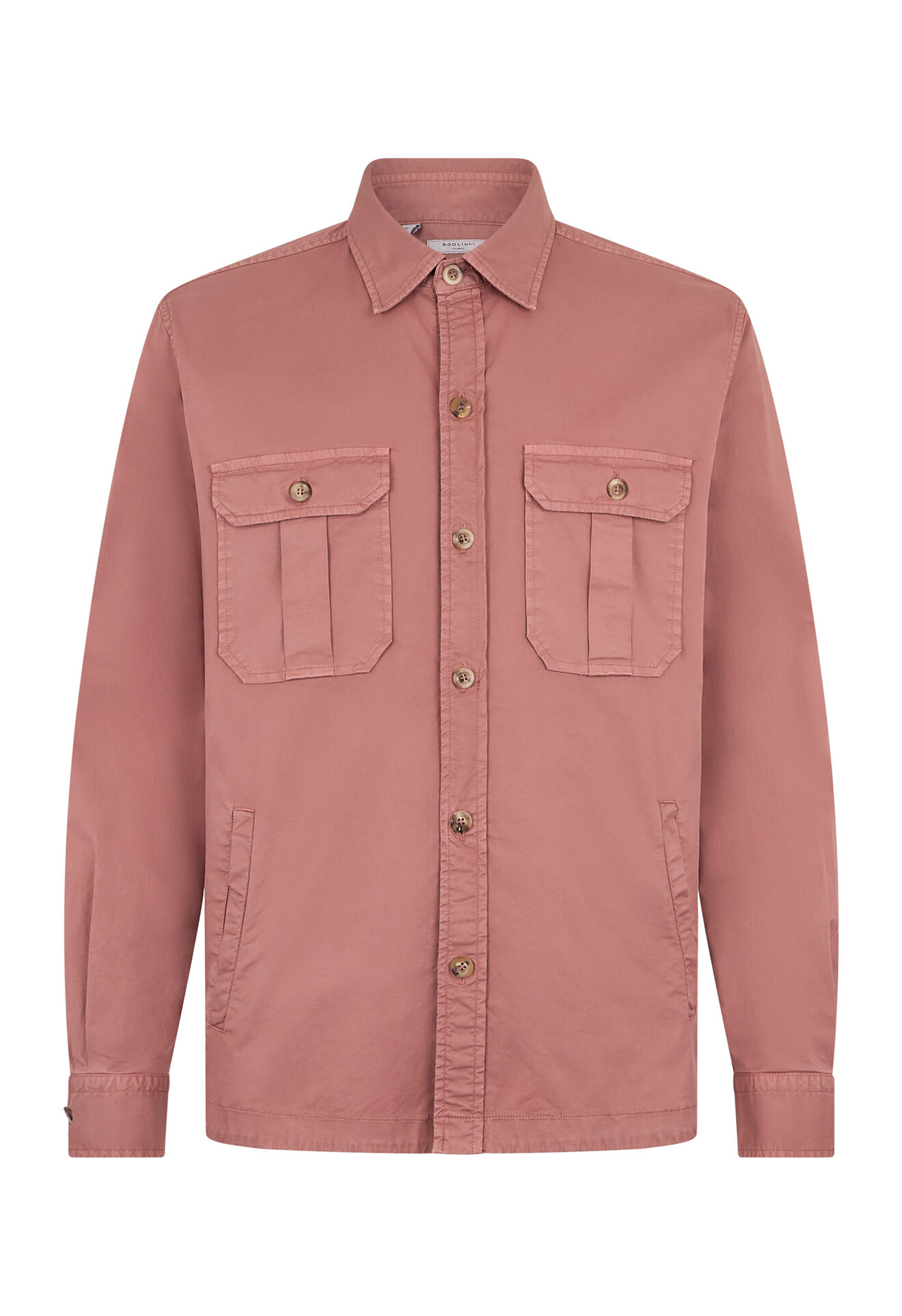 Boglioli Garment Dyed Cotton Overshirt Pink 60600QSB5751001090936