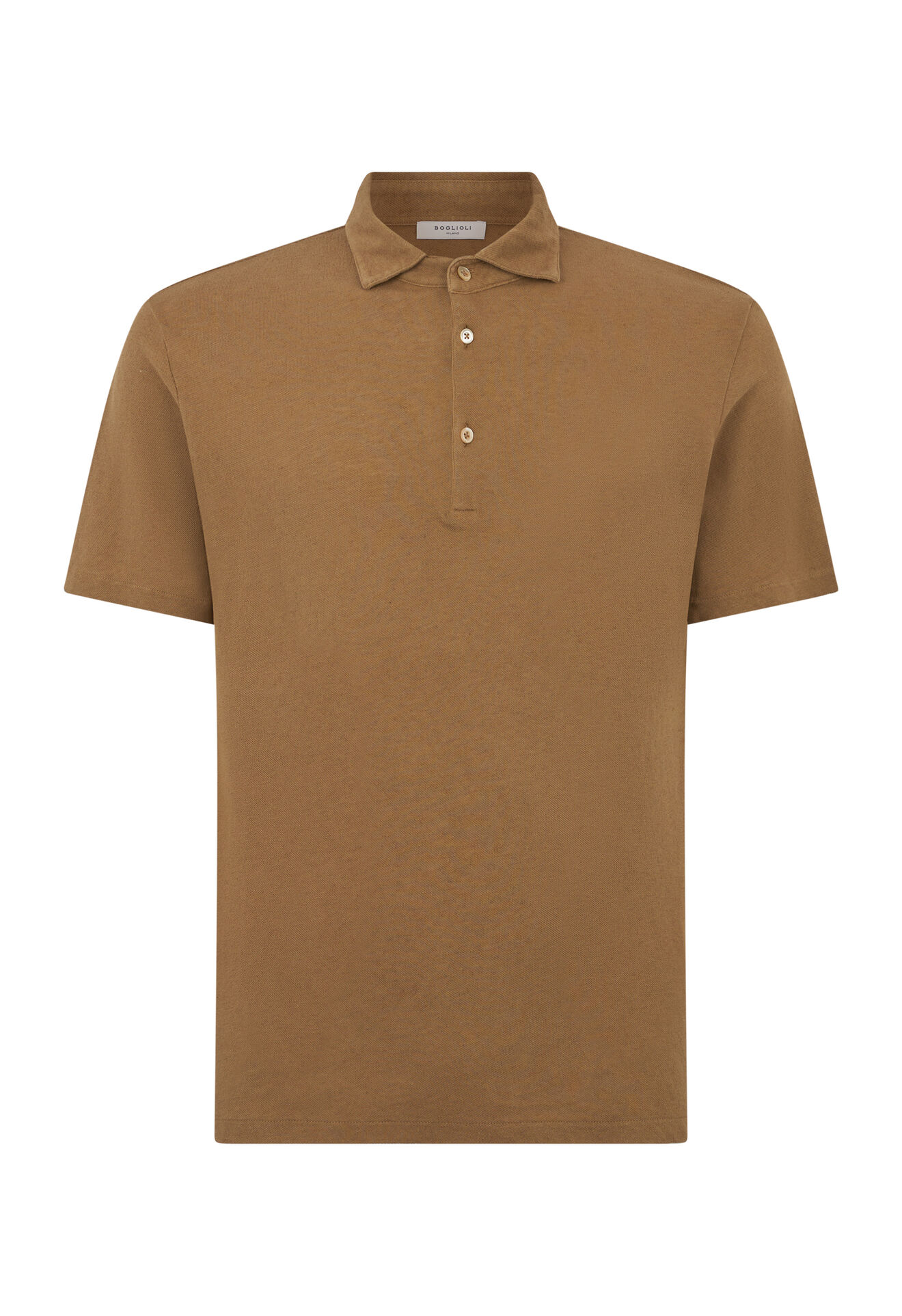 Boglioli Cotton Linen short sleeve Polo LightBrown 91550SB4711001080465