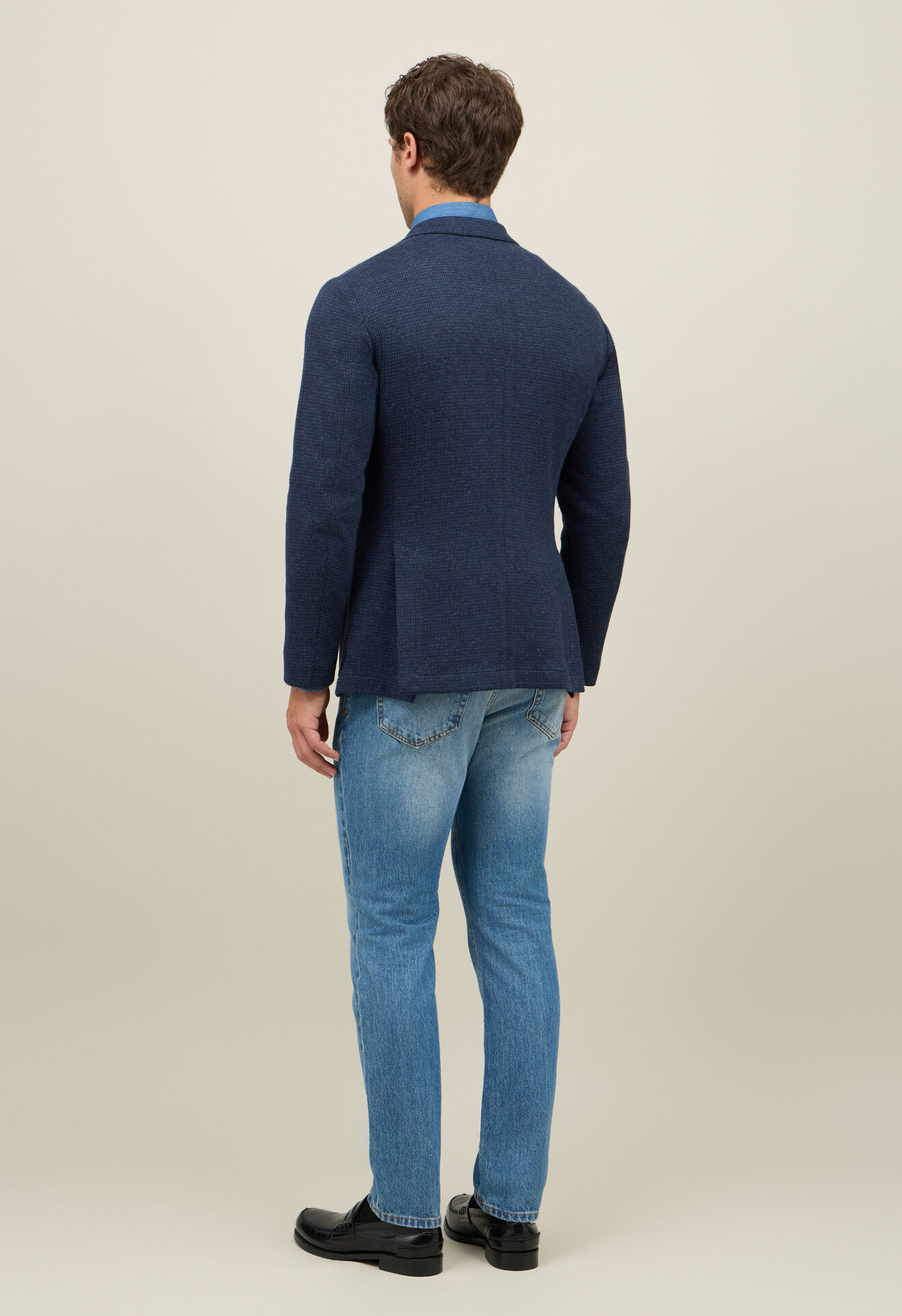 Boglioli Houndstooth Jersey Easy Jacket Blue OG0166FB5018001090780