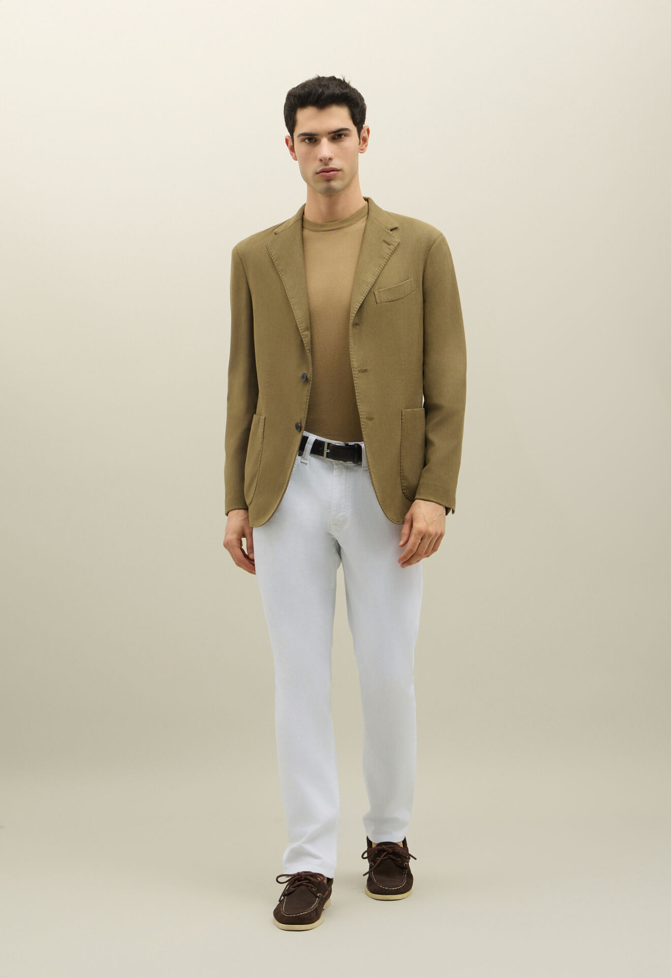 Boglioli Blended soft Cotton Dover Jacket Khaki X2902QSB440700123R0564