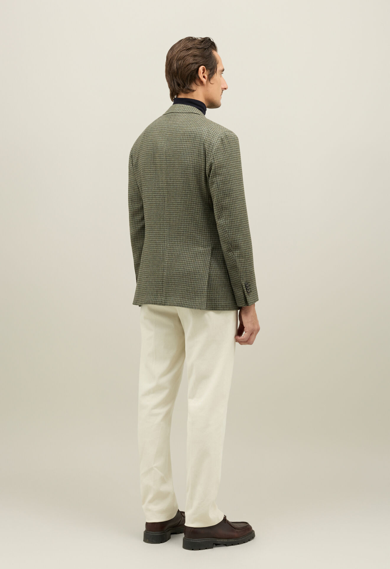 Boglioli Houndstooth Soft Wool blend Windsor Jacket Green G1402EFB500600109R0550