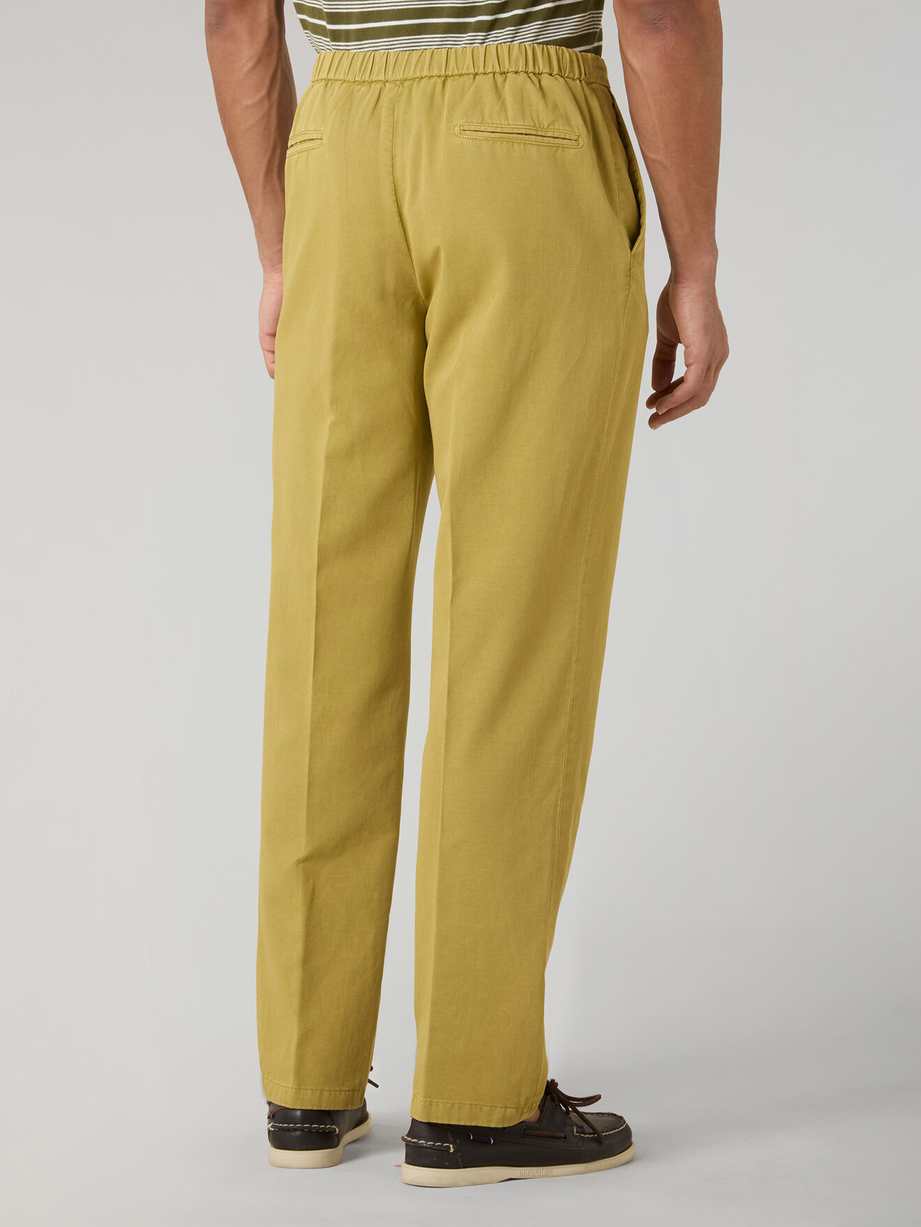 Boglioli Garment Dyed Cotton Linen gabardine Joggers Light Khaki 80927QSB6403001086R0511