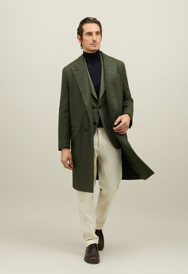 Boglioli Wool Vichy double-breasted K-Coat Green C6501JFB4410001800595
