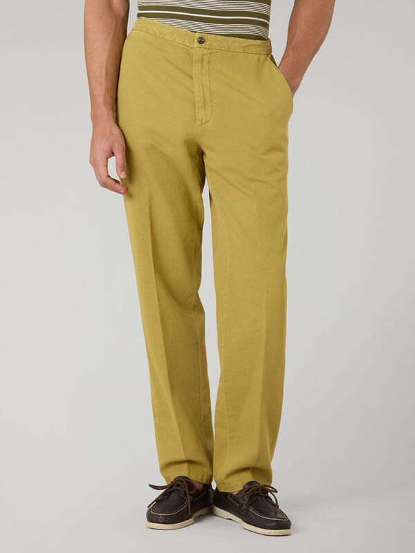 Boglioli Garment Dyed Cotton Linen gabardine Joggers Light Khaki 80927QSB6403001086R0511