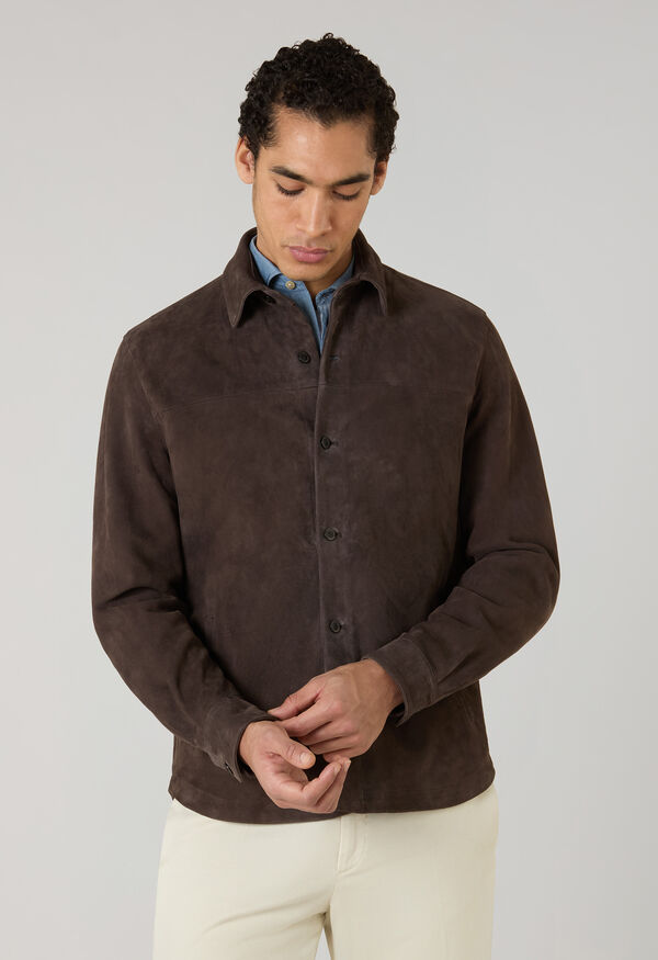 Boglioli Suede Overshirt Brown OCP508SB5901001800480