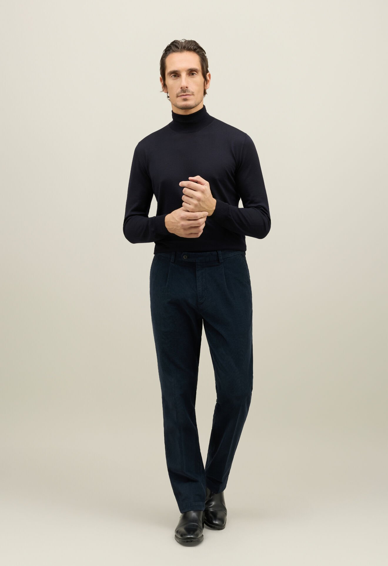 Boglioli Baby Corduroy relaxed 1-pleat Trousers Blue 89950QFA0750001080784