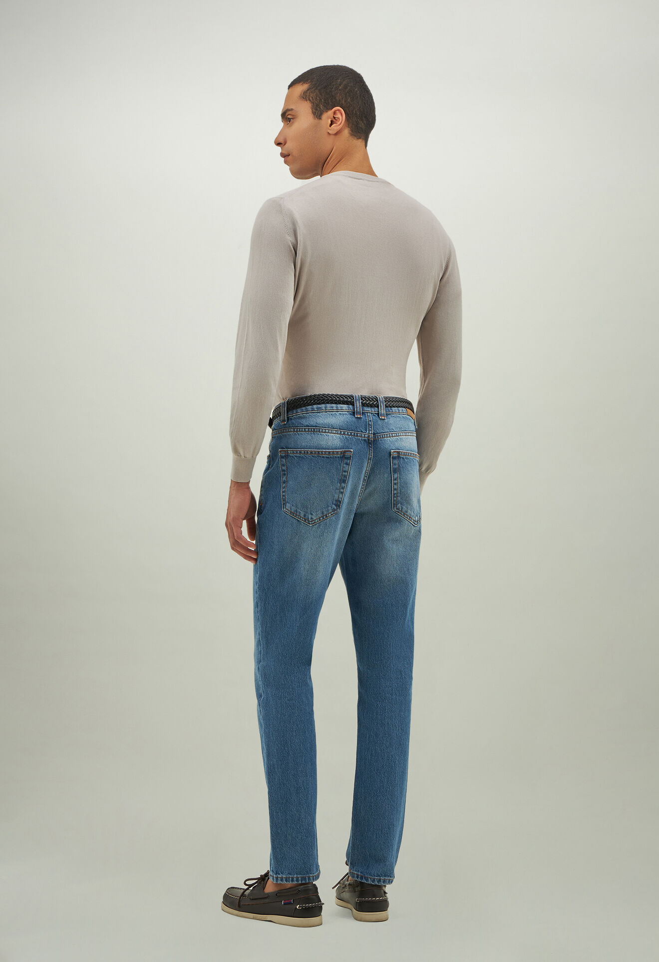 Boglioli Pull à col ras du cou en coton Blancchaux 91307SA0803001080808