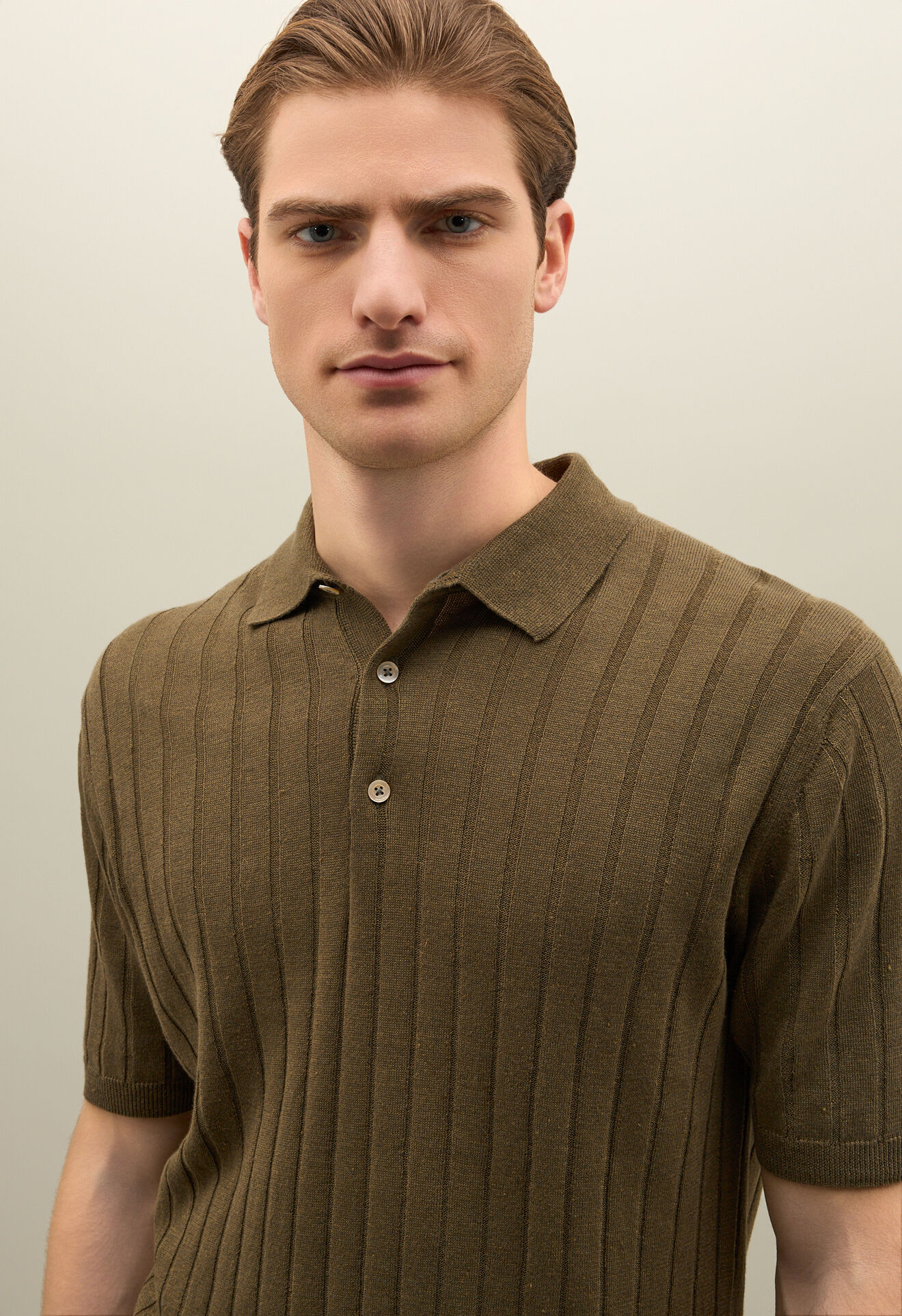 Boglioli Flat Rib Linen short-sleeve Polo Green 91303SB5808001080560