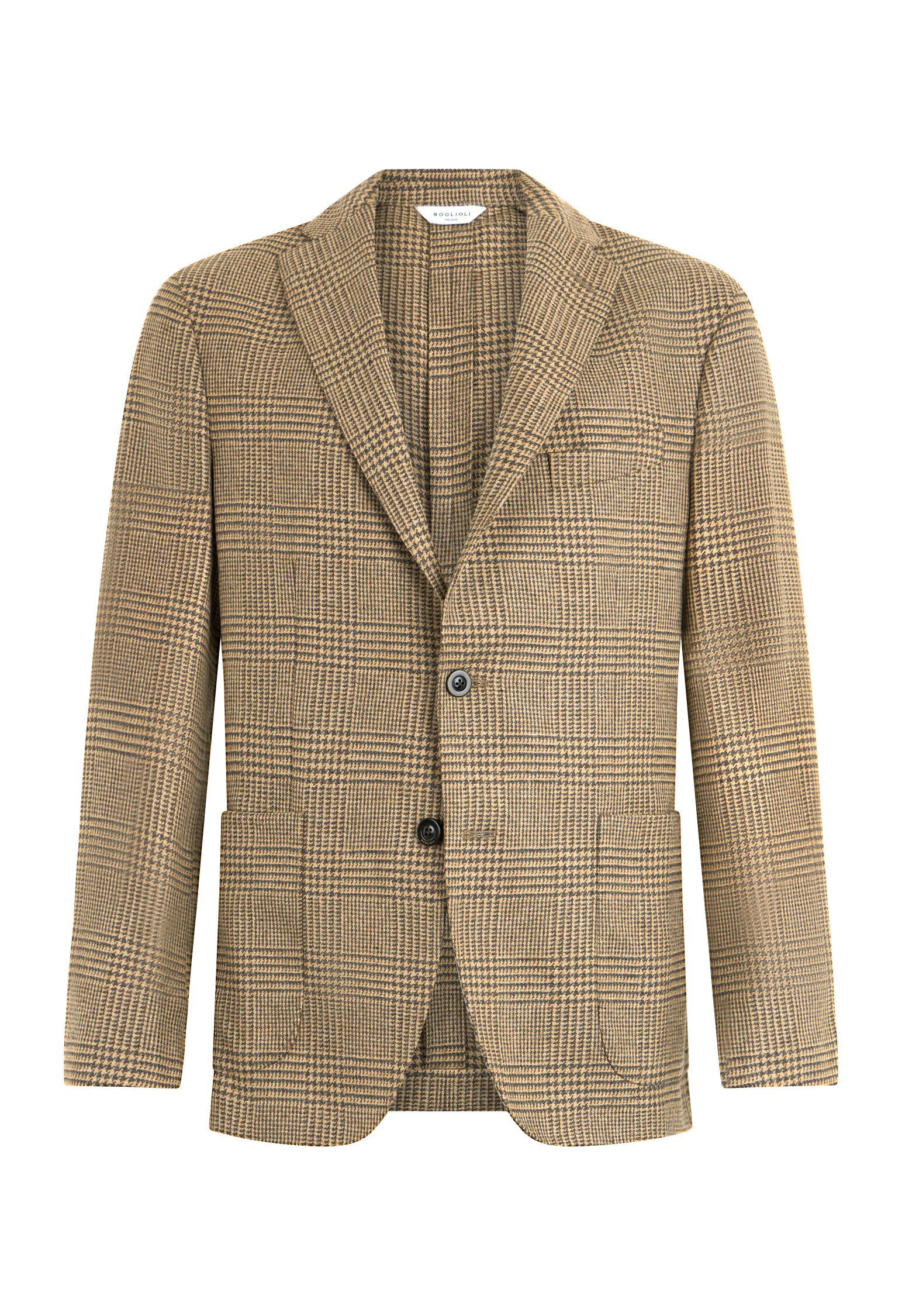 Prince of Wales Wool blend K-Jacket in Beige/Pattern: Luxury
