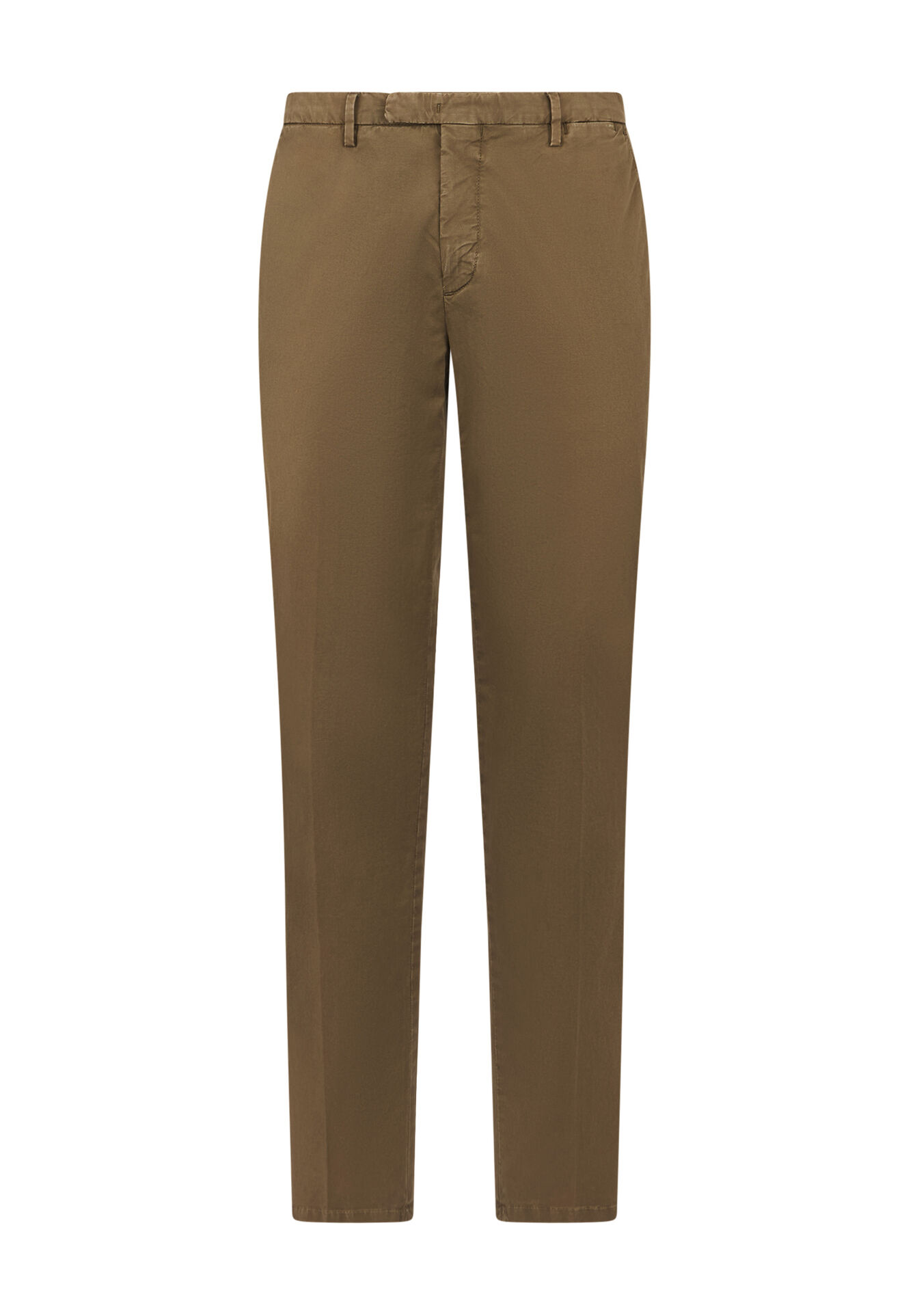 Boglioli Pantalon droit chino en coton stretch Khaki 80882QSB5753001086R0564