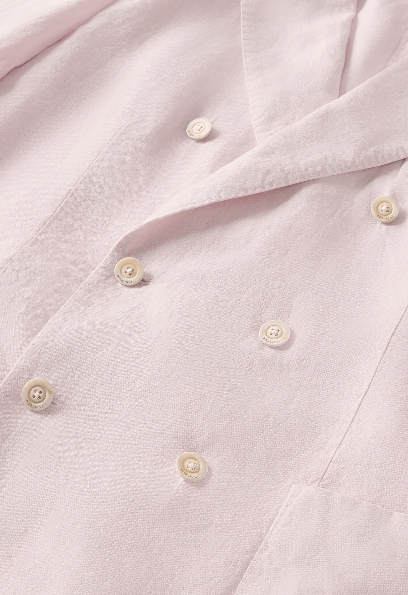 Boglioli Garment Dyed Linen double-breasted Dover Jacket Pink Pastel X4302QSA042600123R0913
