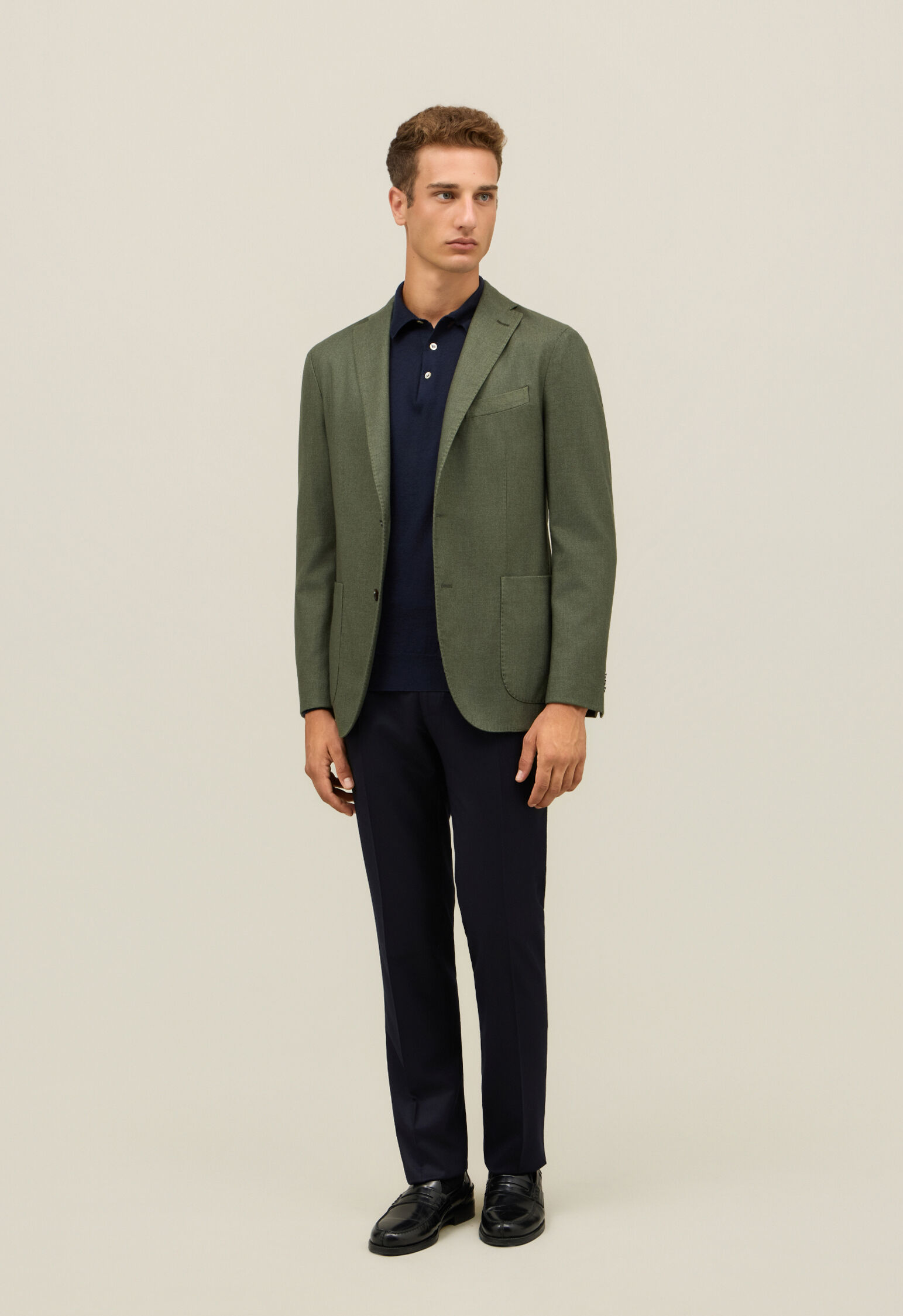 BOGLIOLI ボリオリ K-JACKET 48 ダークグリーン Garment Dyed Wool K-Jacket in Green: Luxury Italian Jackets