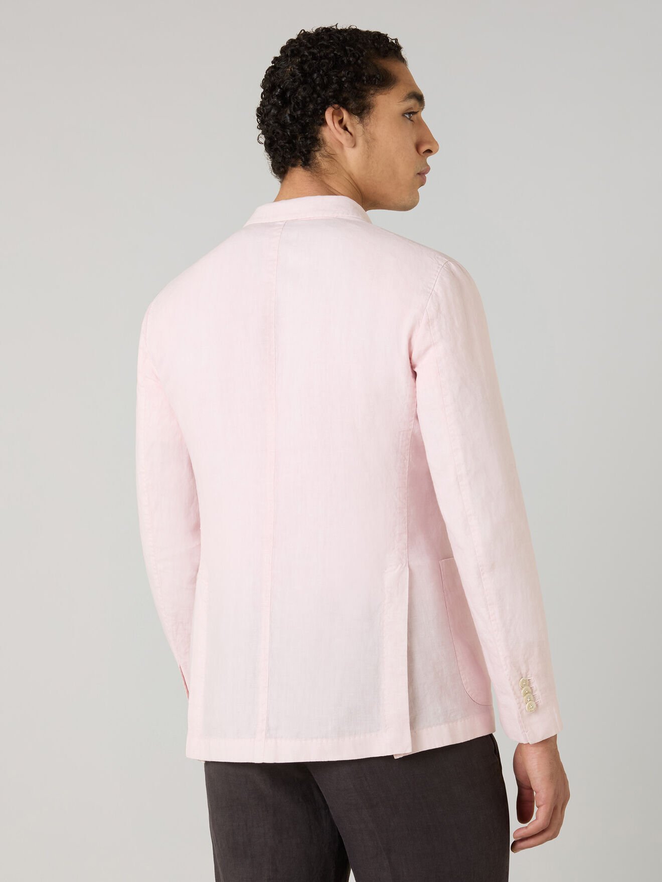 Boglioli Garment Dyed Linen double-breasted Dover Jacket Pink Pastel X4302QSA042600123R0913