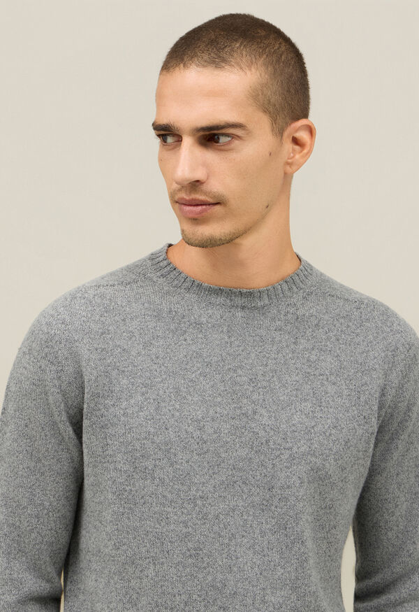 Boglioli Wool Cashmere mouliné Crewneck Grey 91445FB5804001080820