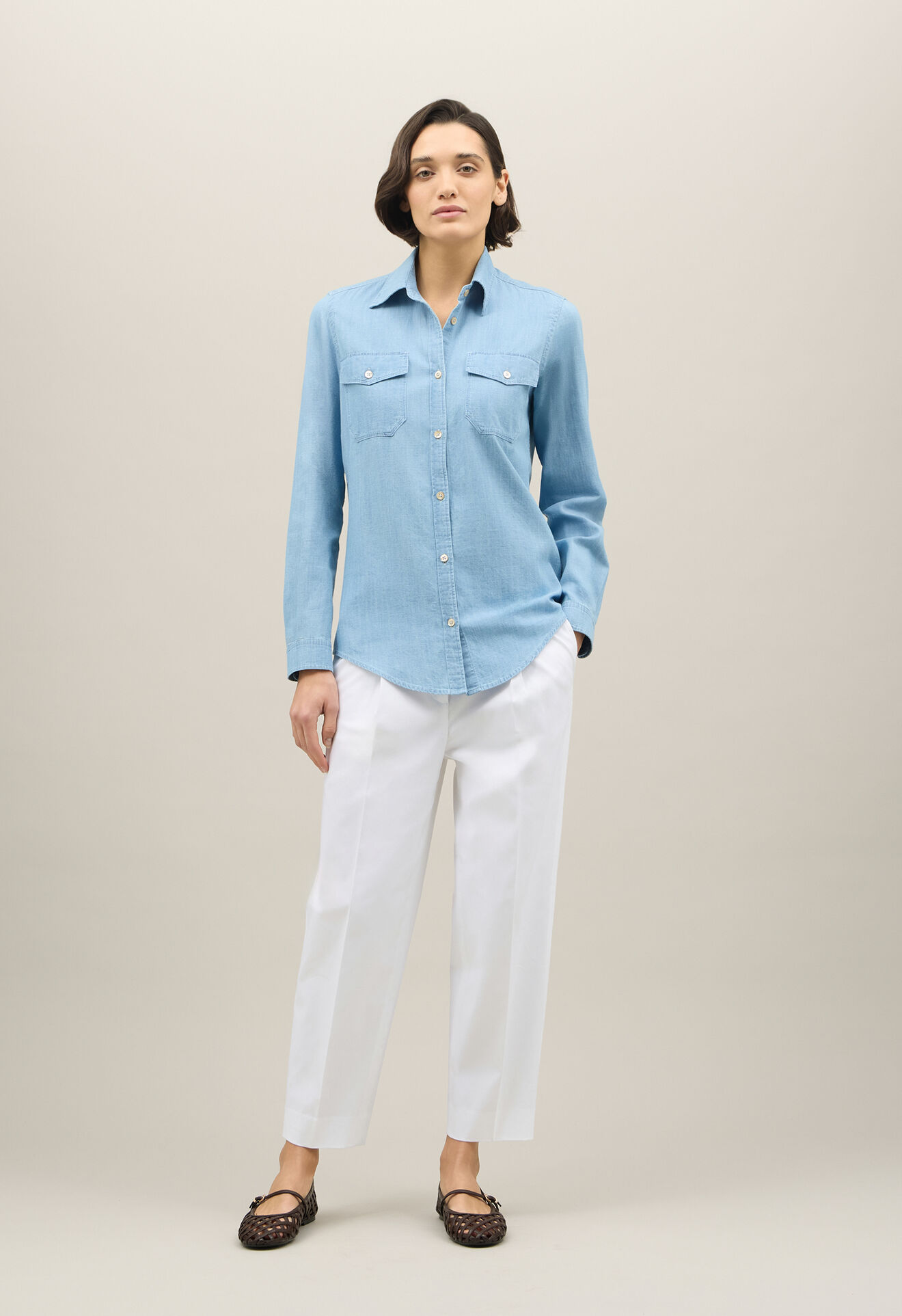 Boglioli Denim Western Shirt Blue Jeans 55036LSB5939002150630