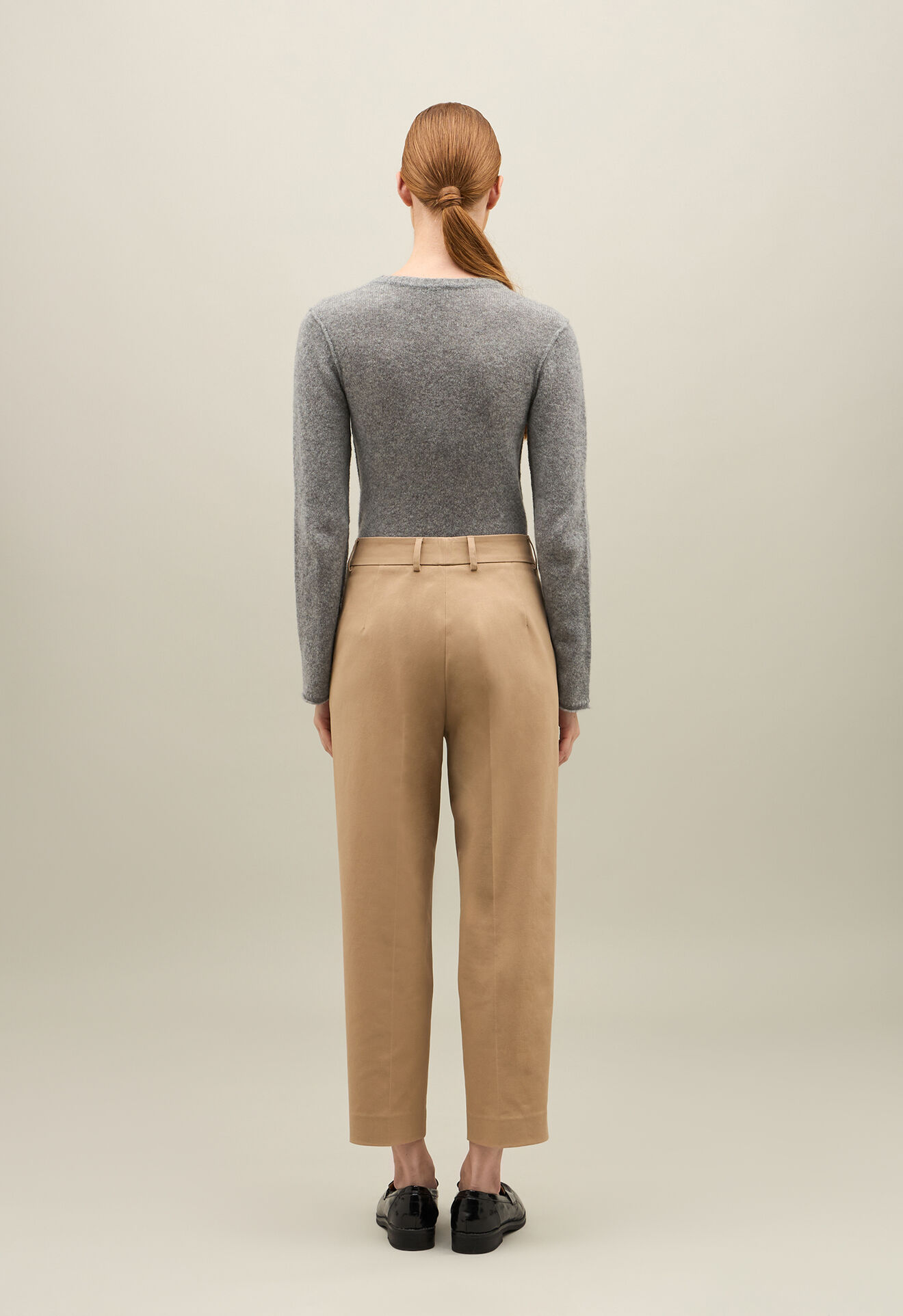 Boglioli Soft Cotton cropped Trousers Beige 88056FB4937002150330