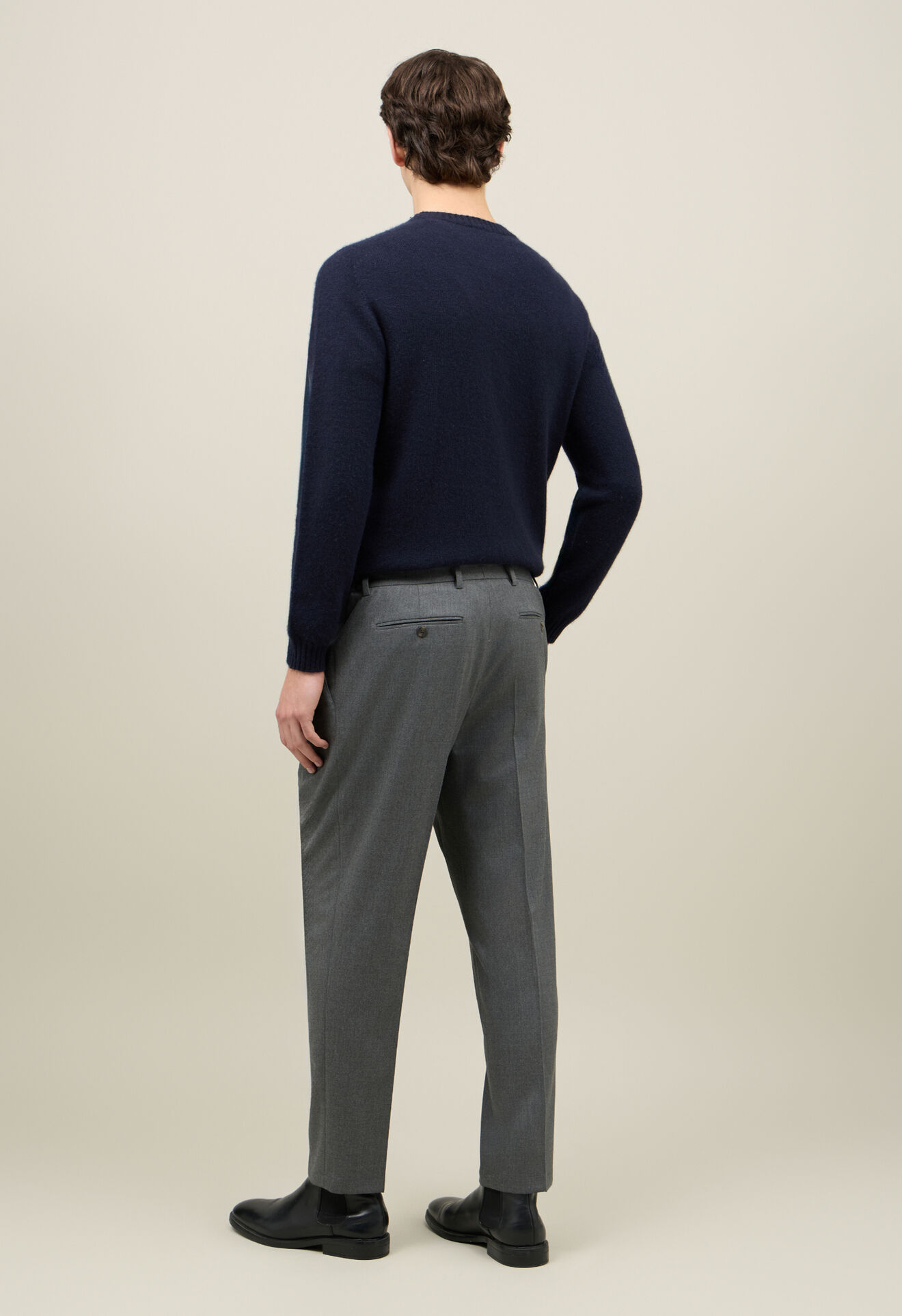 Boglioli Stretch Wool Mario Trousers Grey 89898FB5109001080860