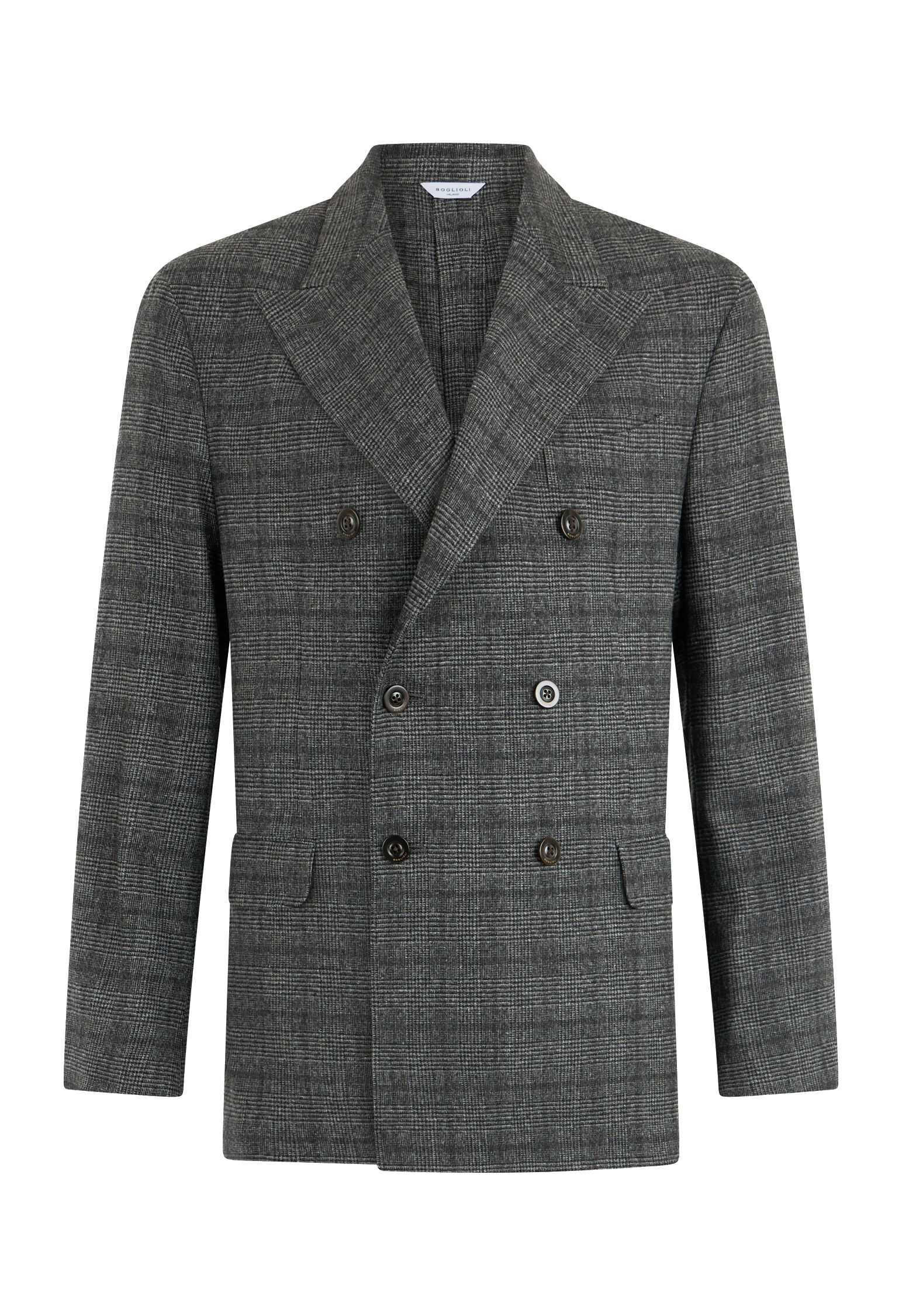 Prince of Wales blend Dover Jacket in Grey: Luxury Italian Jackets