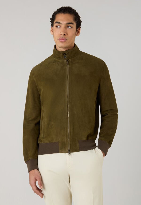 Boglioli Suede Bomber Dark Khaki OCP503SB5901001800560