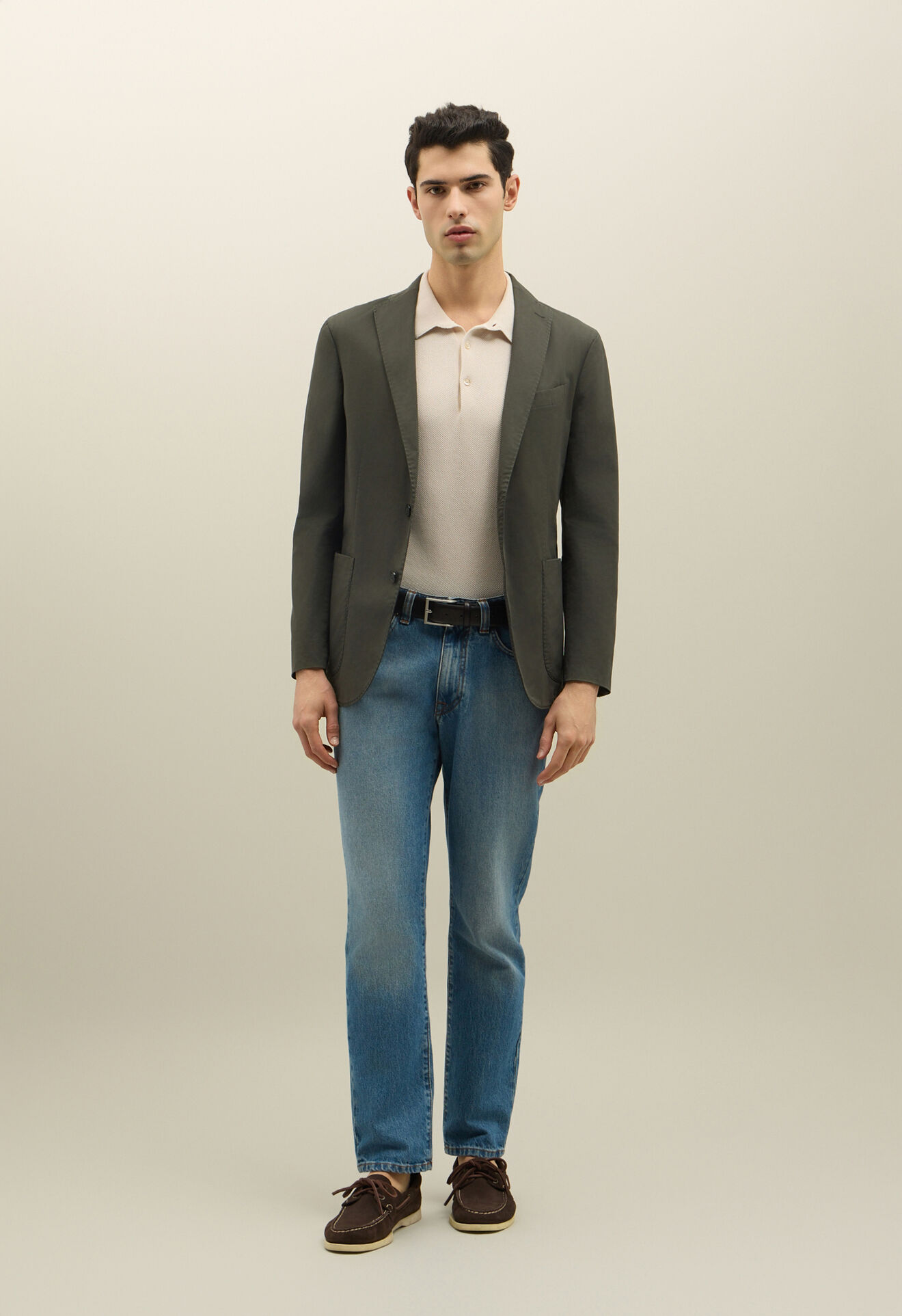 Boglioli Garment Dyed Cotton K-Jacket Dark Moss N1302QSB542400150R0585