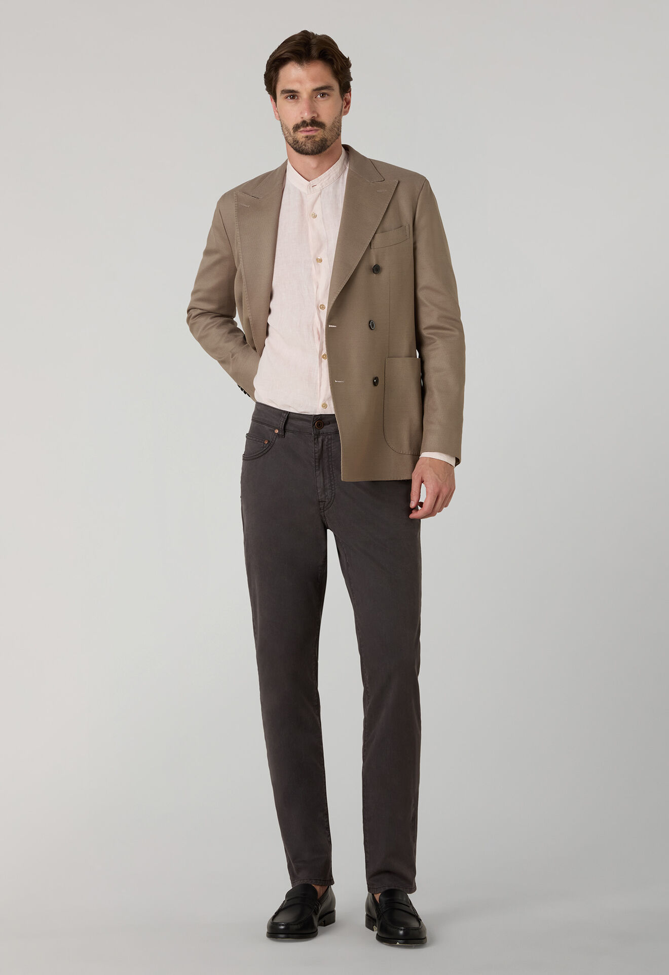 Boglioli Garment Dyed Cotton Silk 5-Pocket Trousers Brown 89889QSB3754001080480