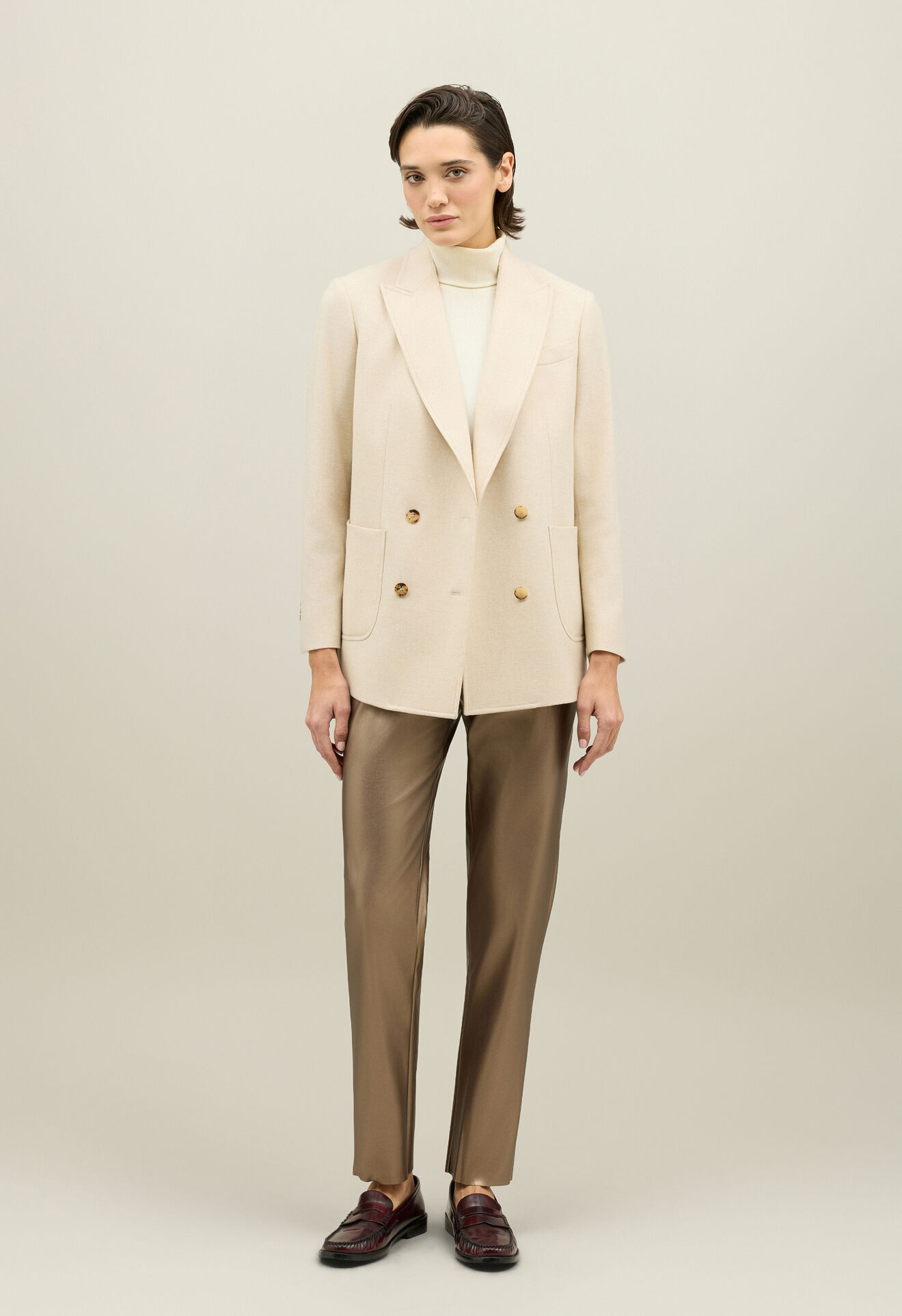 Boglioli Blended Wool Maia Blazer Light Beige ZD0333FB4942002D10160