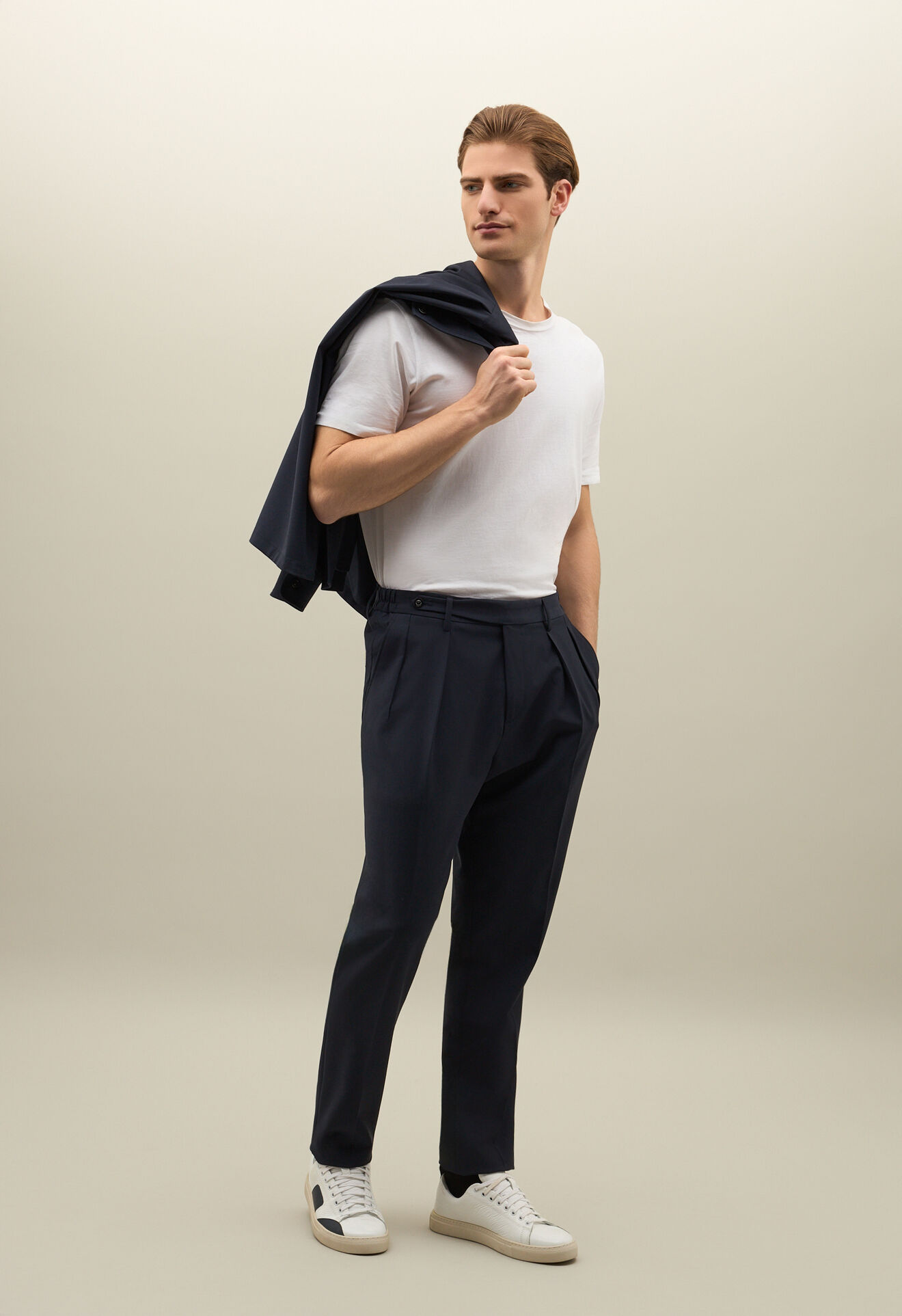 Boglioli Stretch Wool Canva comfort Trousers Blue 89898SB5109001080780