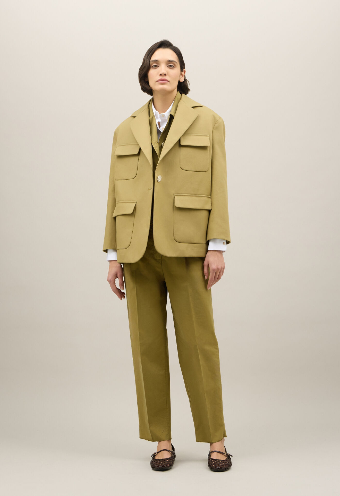 Boglioli Double Cotton drill Sahara Overjacket Green ZH0133SB5937002140540