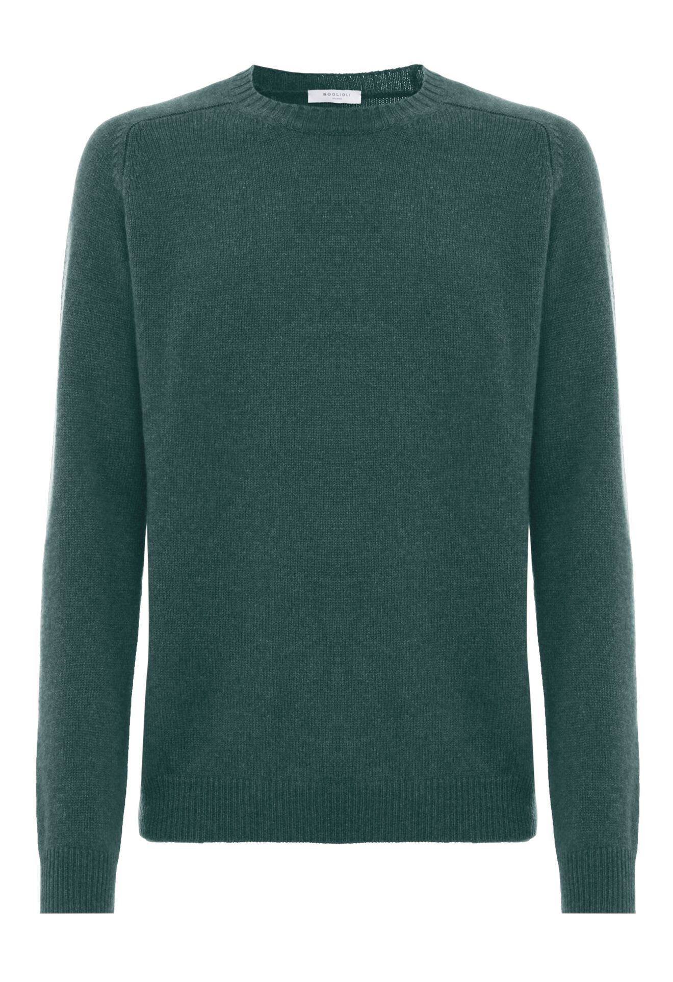 Pure cashmere crewneck sweater in Green: Luxury Italian Knitwear