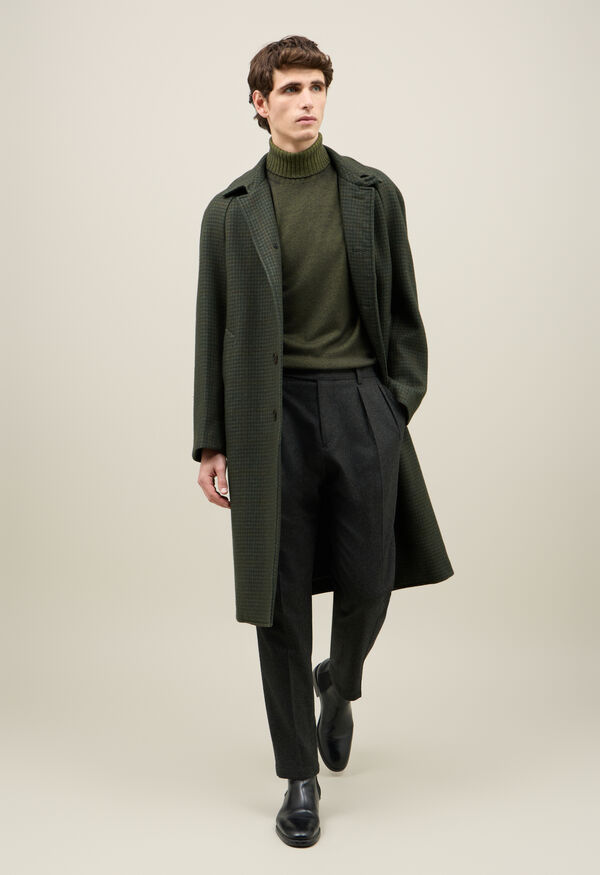 Boglioli Wool Vichy Raglan Coat Green C3701JFB4410001800595