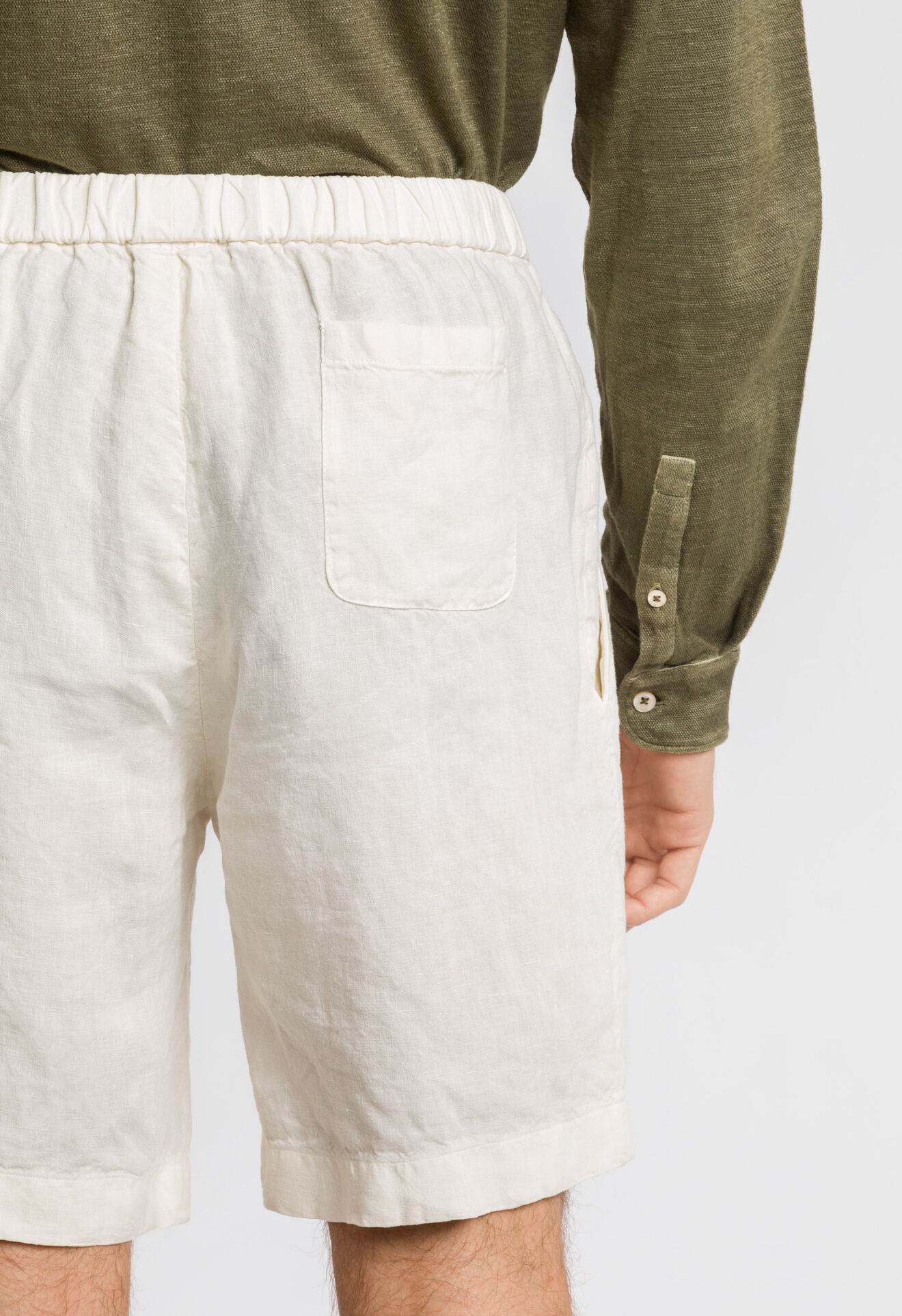 Boglioli Lime white 100% linen Bermuda joggers Lime white color 80906TBLC426001080111